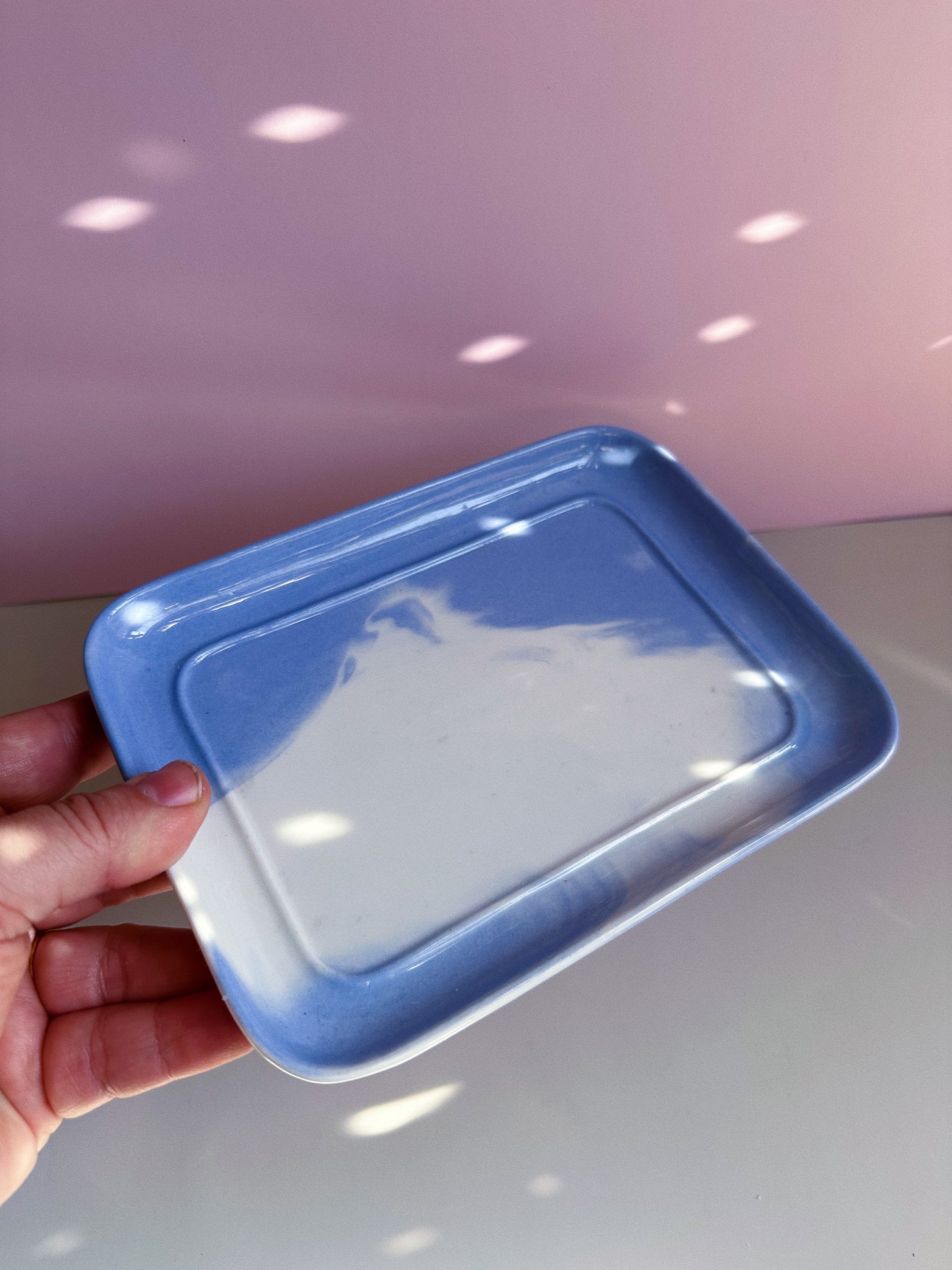 Ceramic Blue & White Glazed Cloud Tray