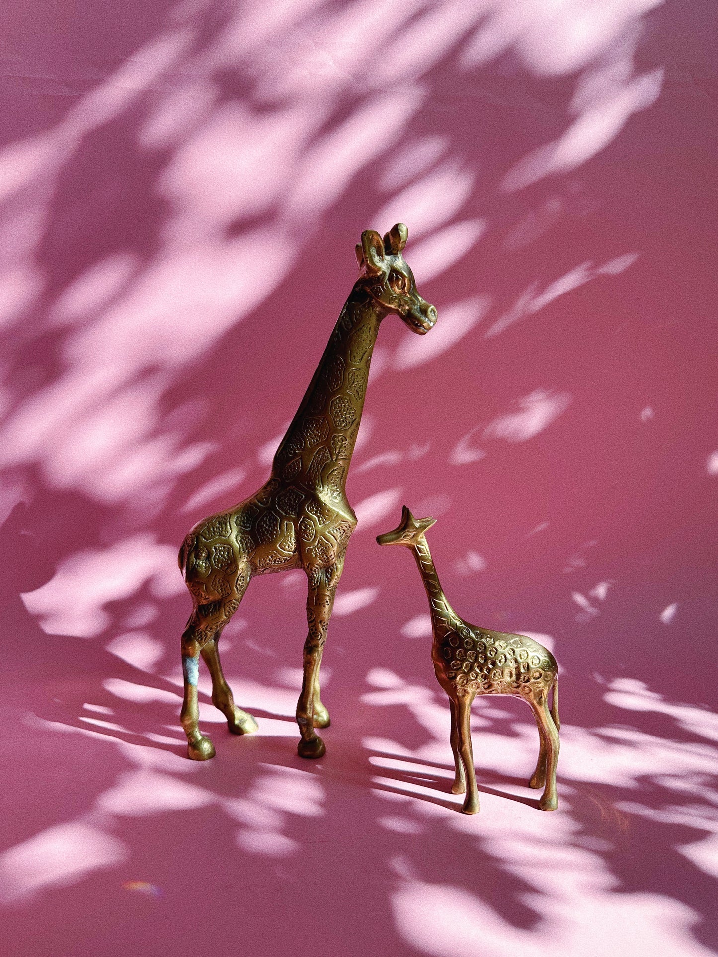 Vintage Solid Brass Giraffe Sculptures