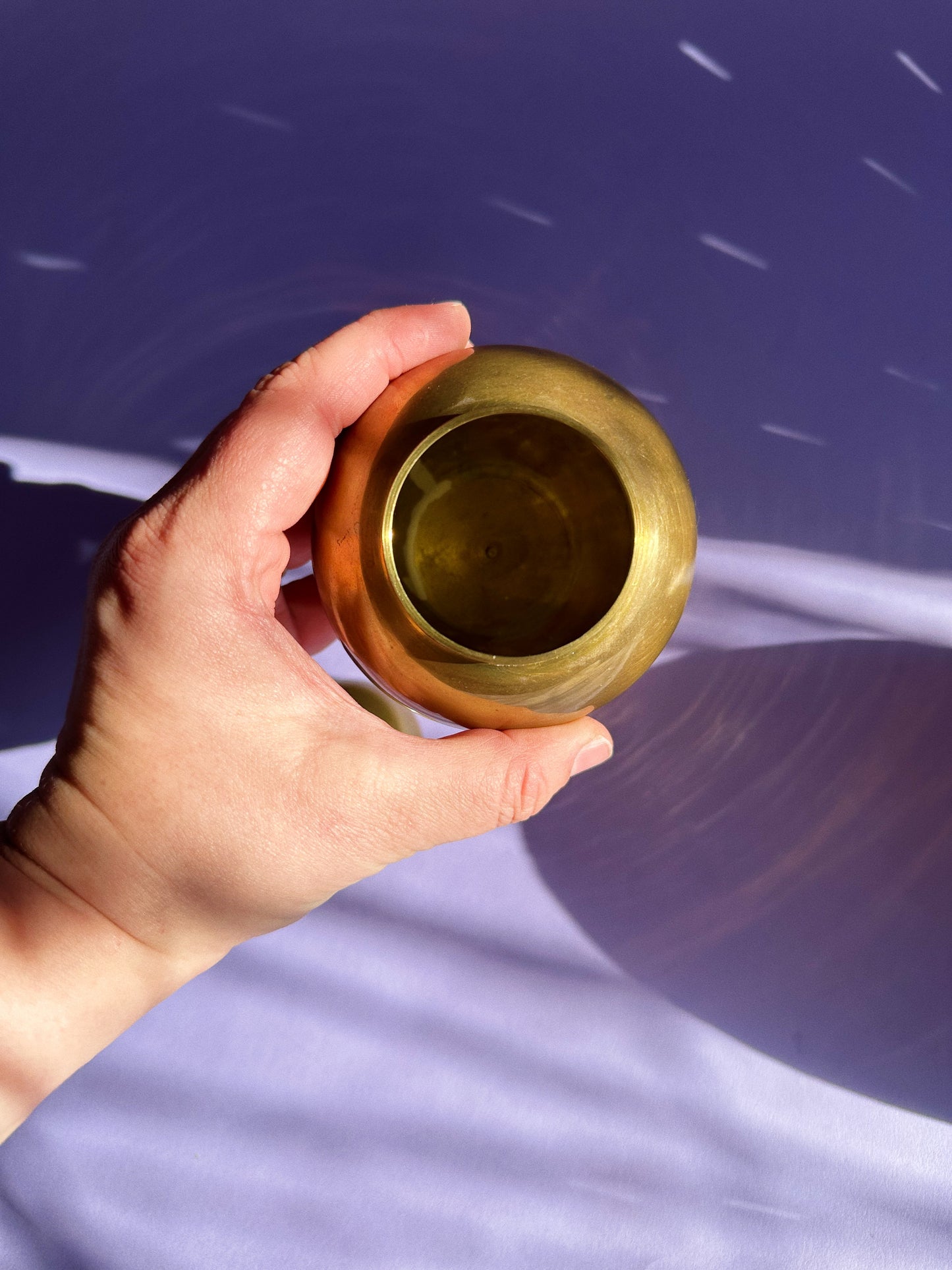 Vintage Small Brass Lidded Urn / Jar