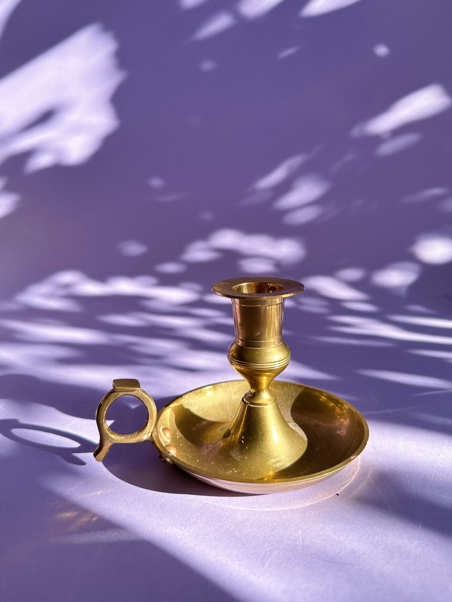 Vintage Brass Chamber Candlestick for Taper Candles