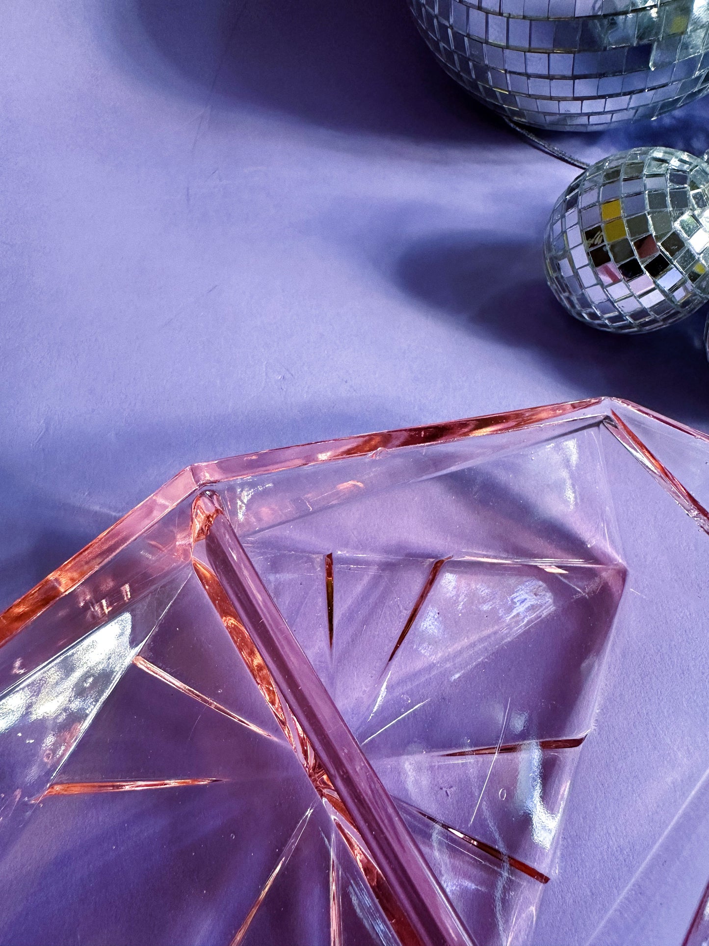 Vintage Indiana Art Deco Pink Depression Glass Divided Dish 9”