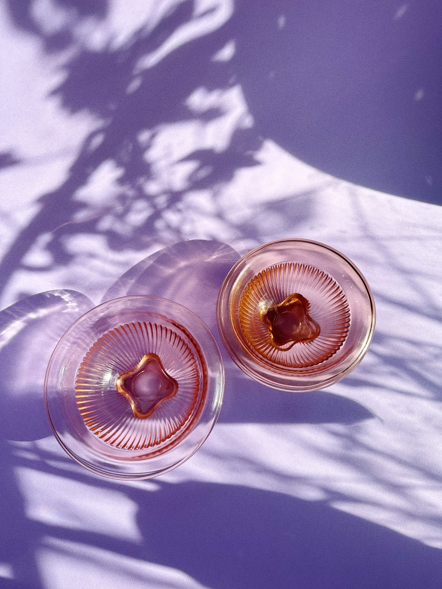 1960's Federal Glass Co. Nested Pink Ribbed Bowls
