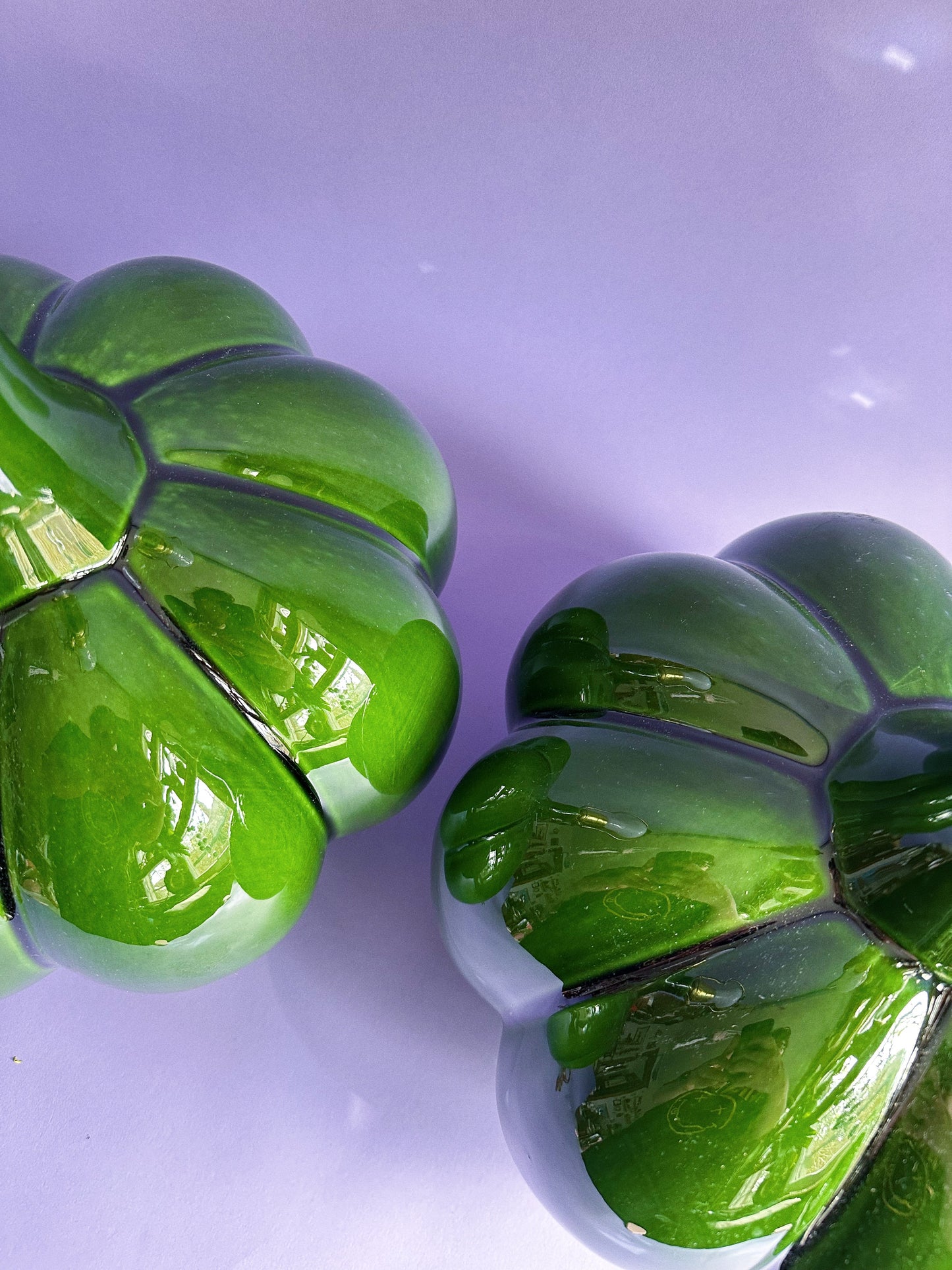 Beautiful Large Green MCM Leviton Glazed Ceramic Lamps