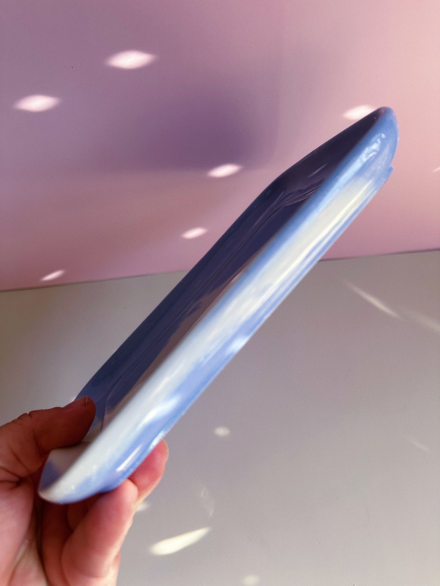 Ceramic Blue & White Glazed Cloud Tray