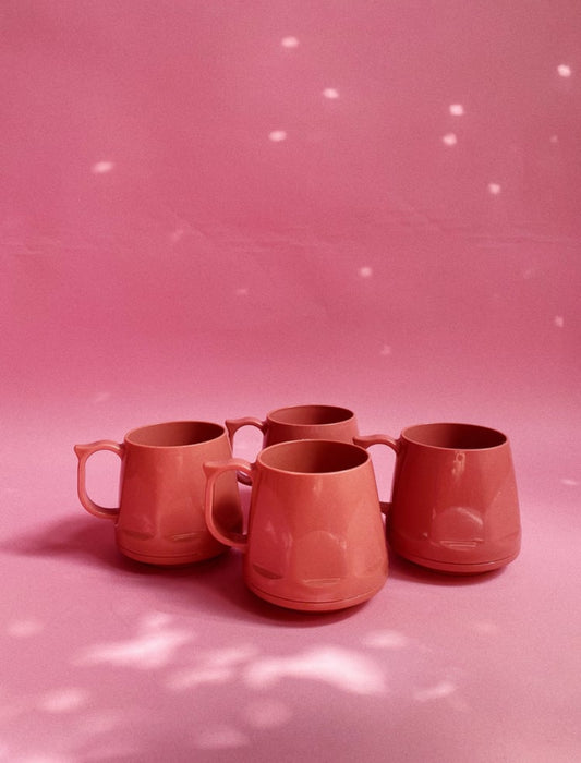 MCM Vintage Dinex Dusty Rose / Mauve Plastic Travel Mugs