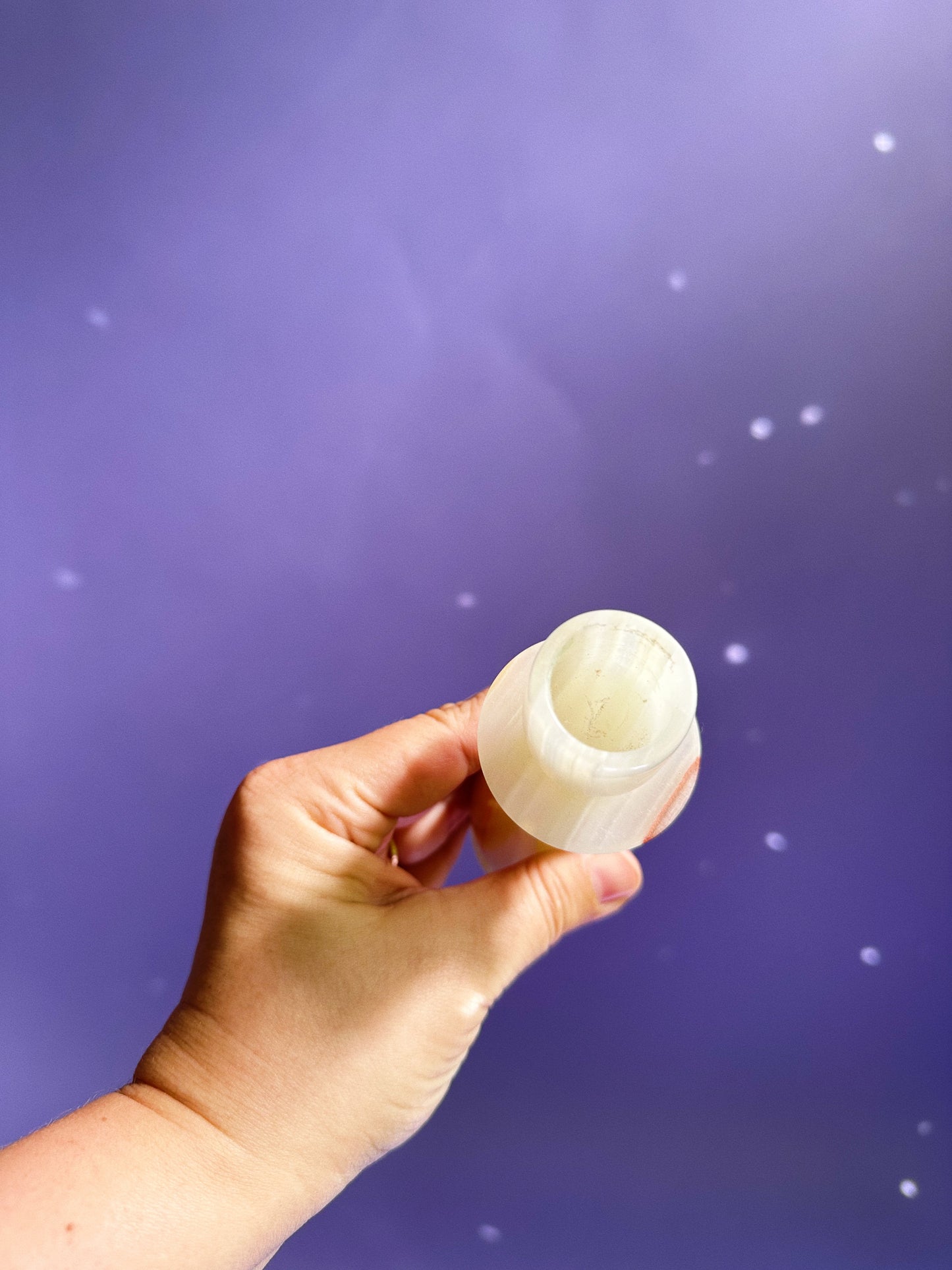 Vintage Onyx Stone Candlestick Taper Candle Holder