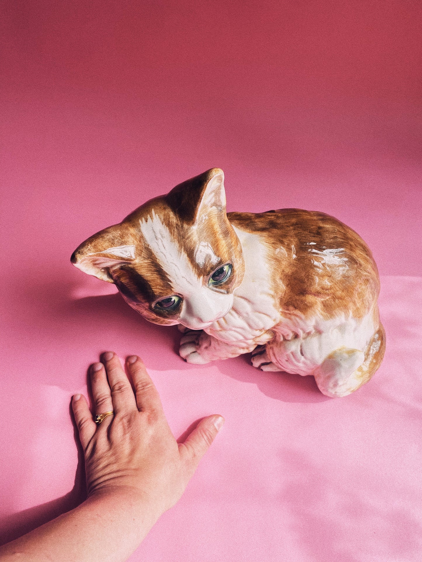 Large Vintage Ceramic Cat Sculpture