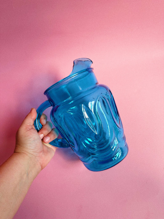 Vintage Manganese Anchor Hocking Tulip Glass Pitcher