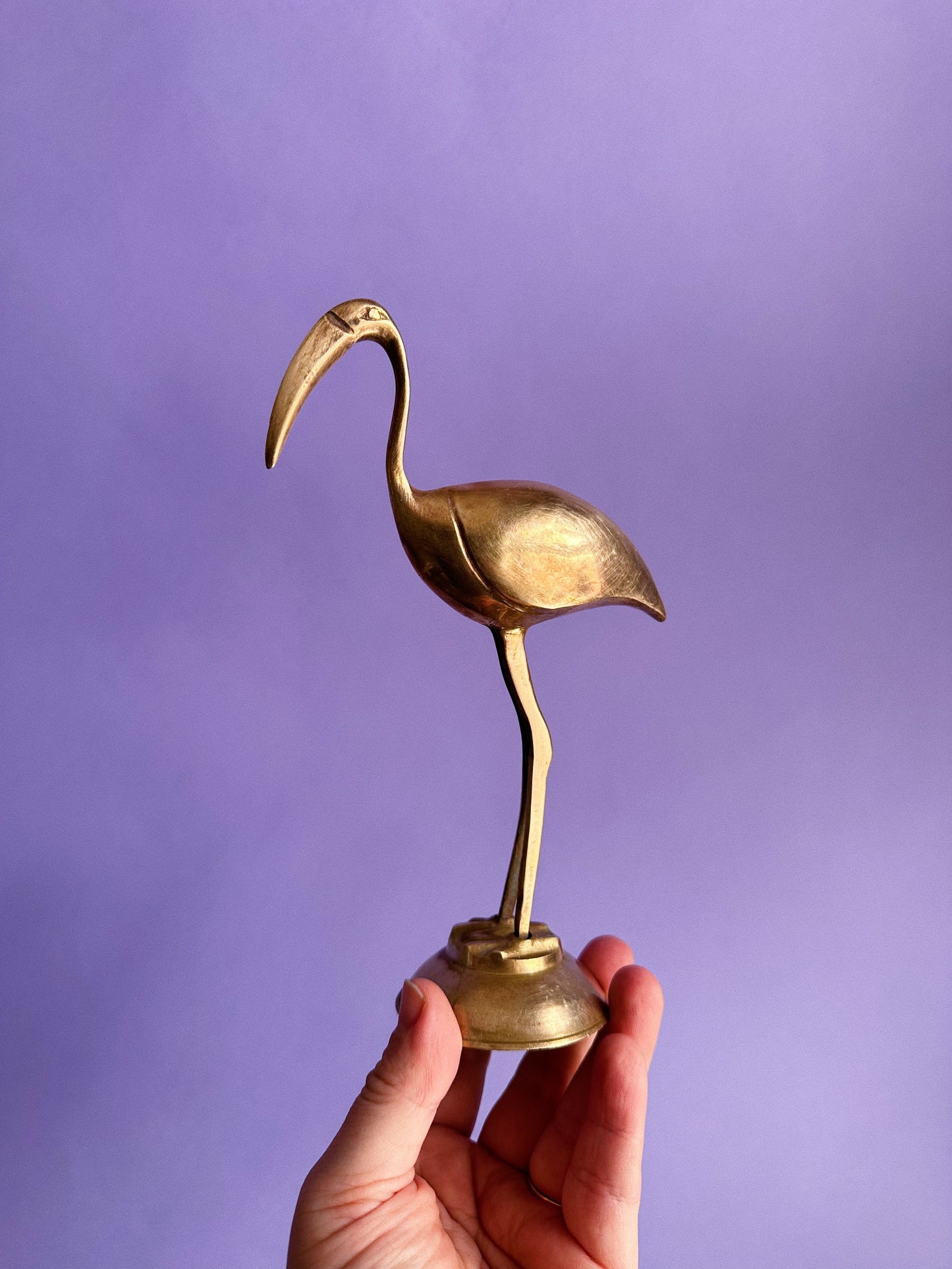 Vintage Brass Flamingo Sculpture