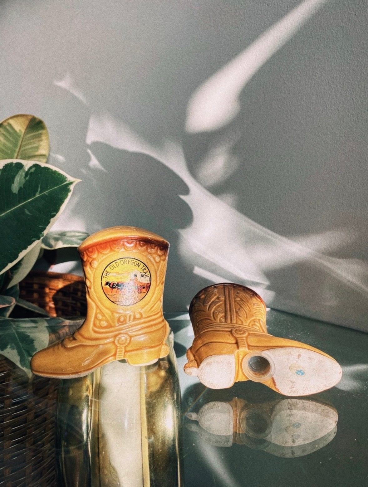 Vintage Yellow Cowboy Boot Salt & Pepper Shakers - The Old Oregon Trail