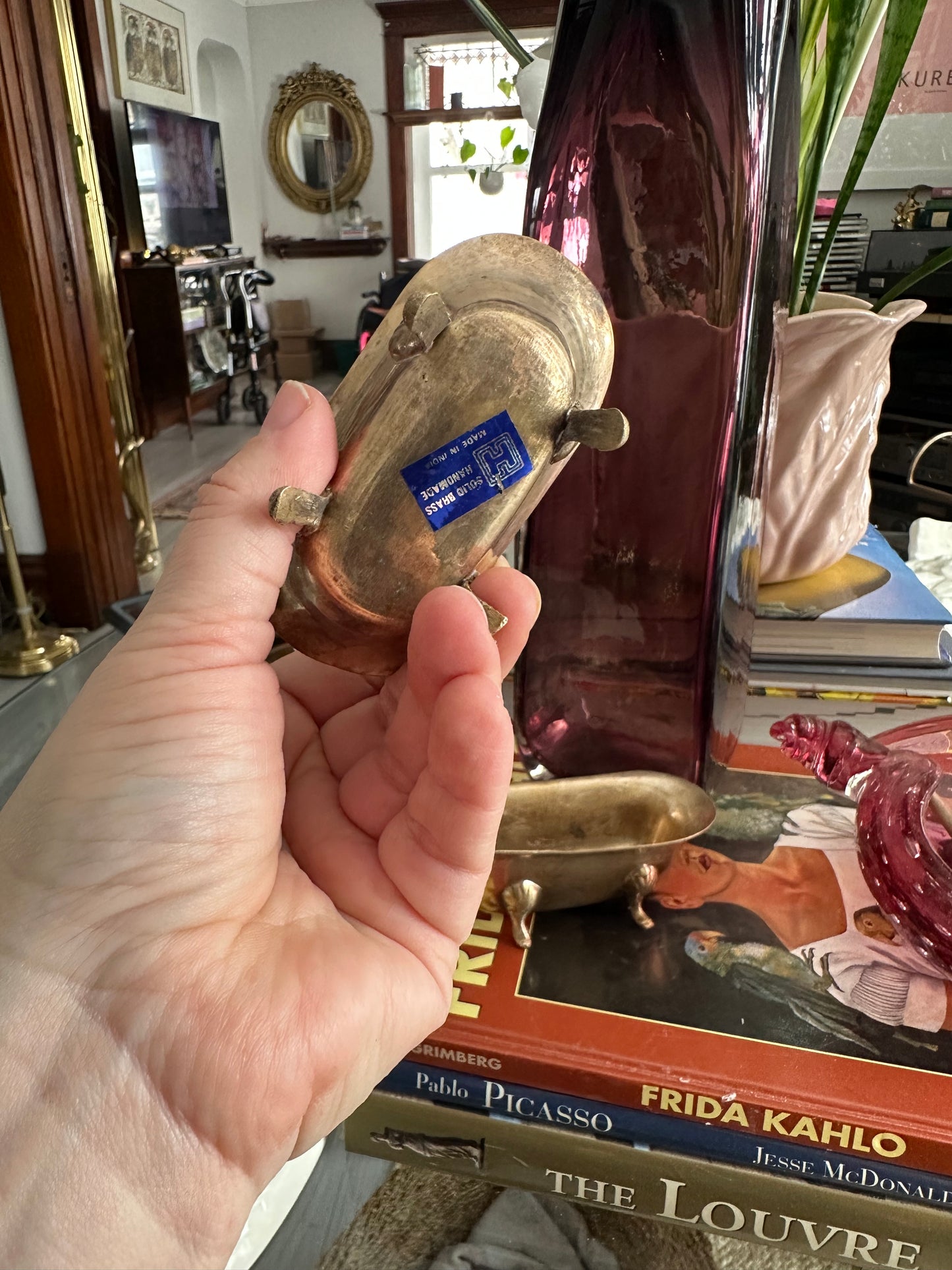 Vintage Brass Bath Tub Sculptures