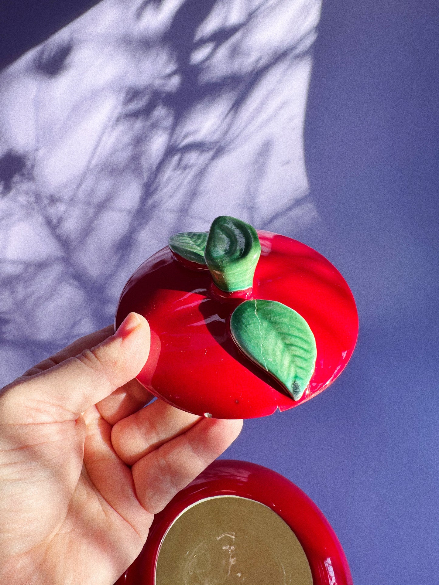 Vintage Red Ceramic Apple Canisters & Salt Pepper Shakers