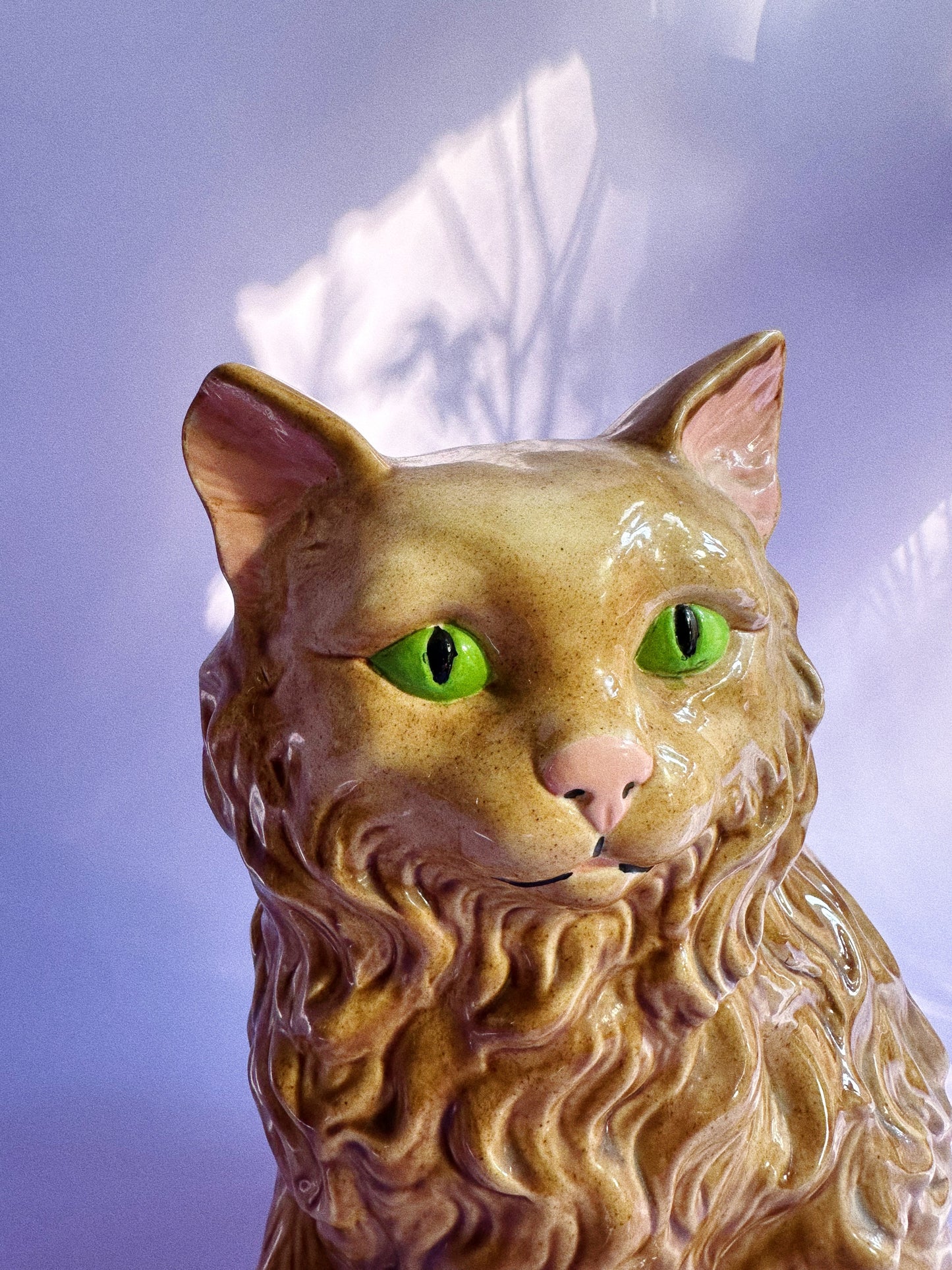 1970s Glazed Ceramic Orange Cat “Ruffles” Sculpture