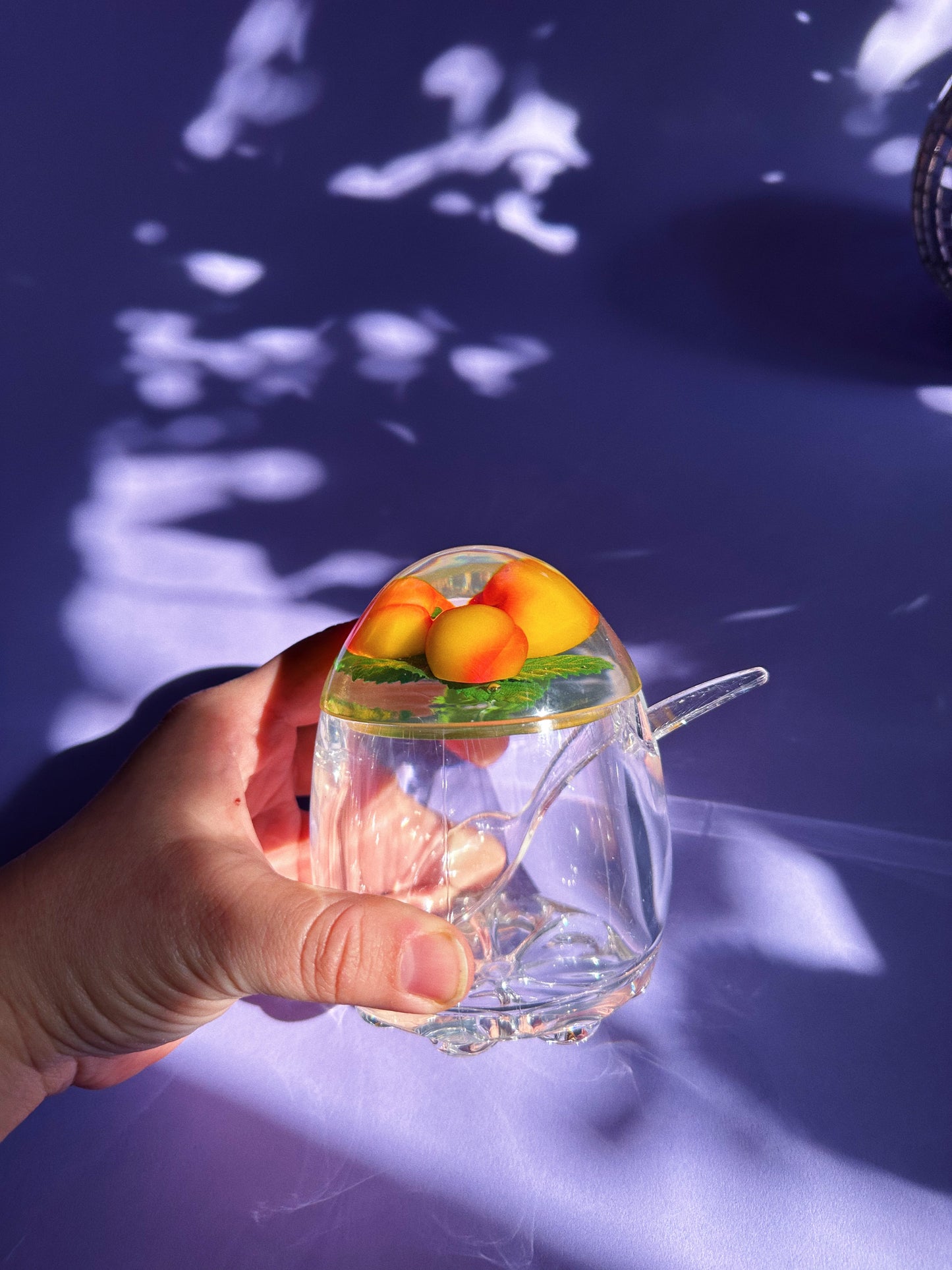 Vintage Lucite Acrylic Dome Lid Marmalade Preserve Pot With Spoon