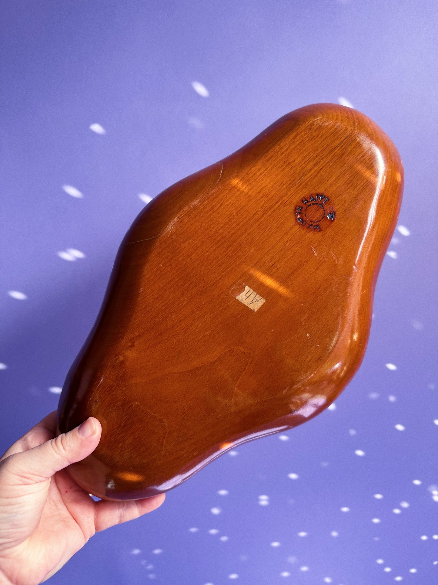 Vintage Genuine Mahogany Wood Tray Made in Haiti