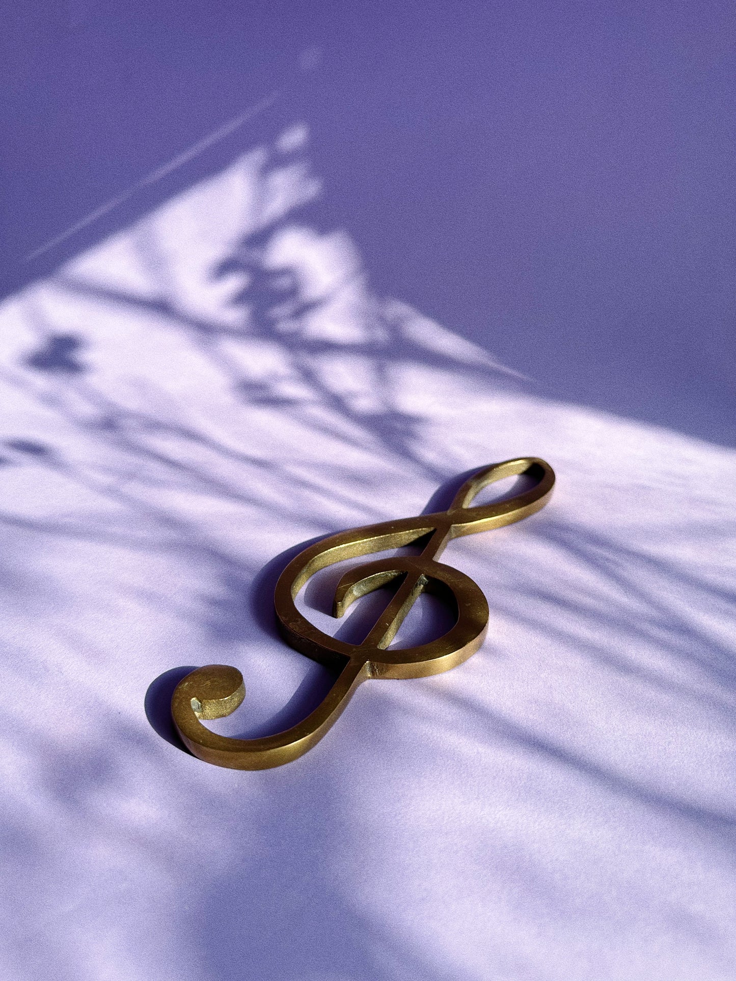 Vintage Brass Treble Clef Wall Hanging