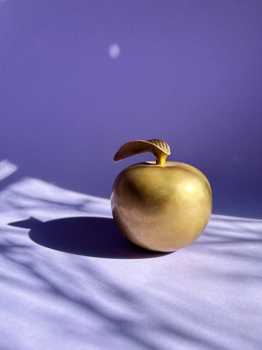 Vintage Brass Apple Paper Weight