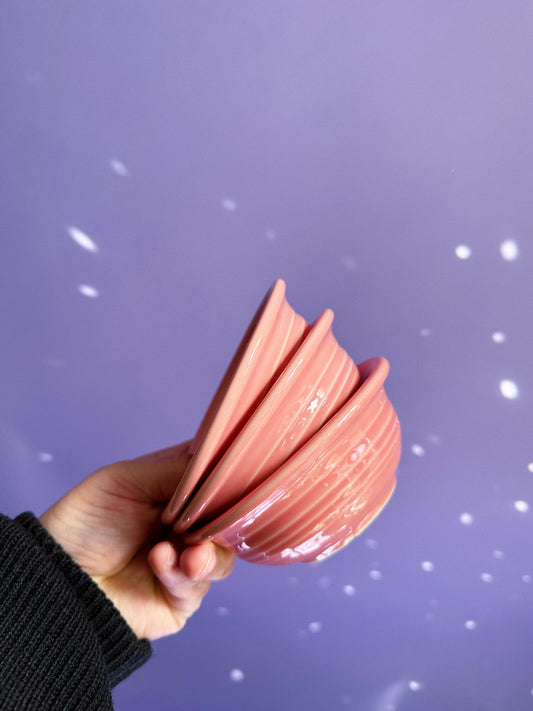 Set Of 3 Fiesta Fiestaware Peony Pink Fruit Berry Salsa Bowls
