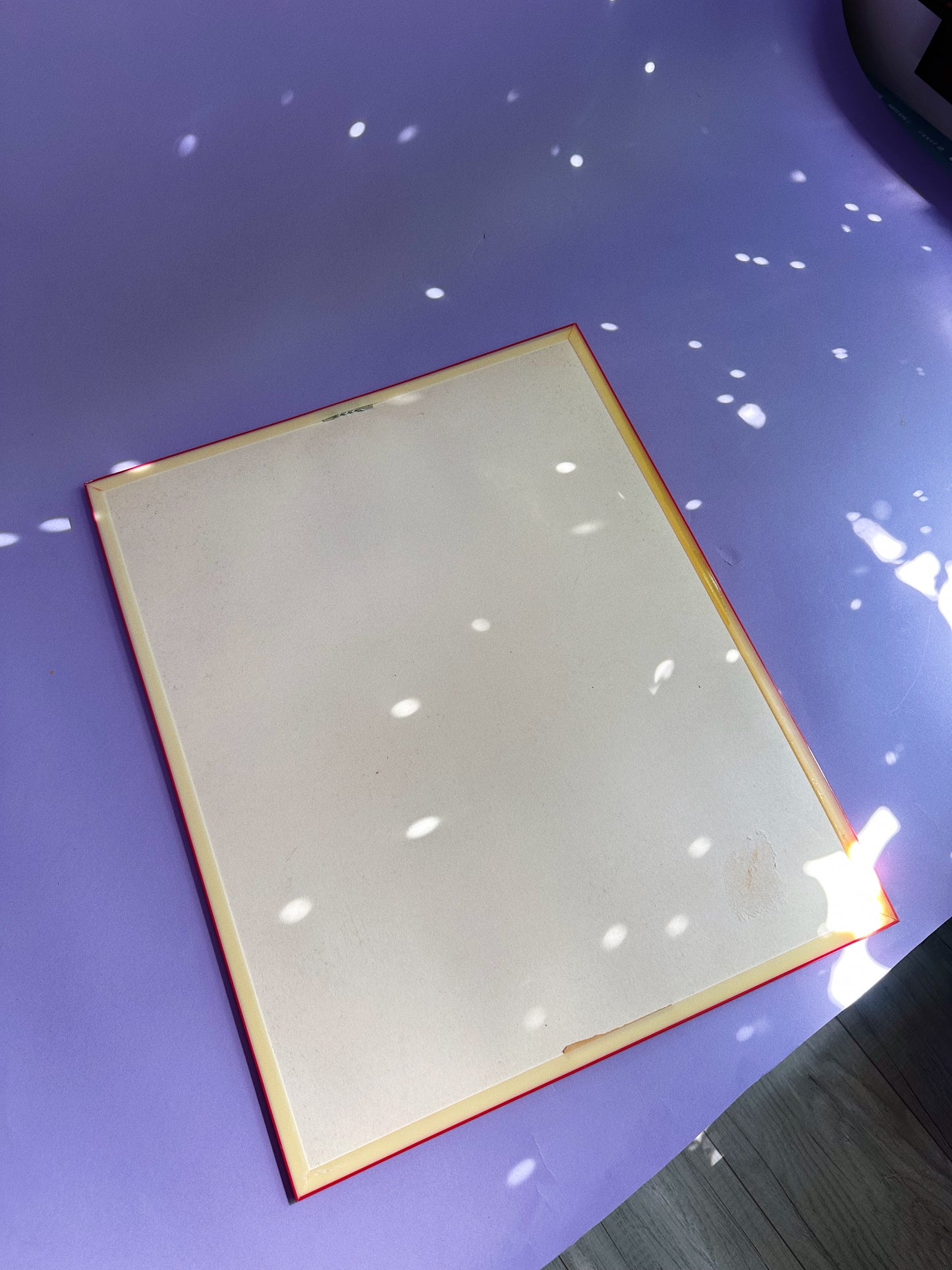 Vintage 80s Post Modern Red Framed Floral Print Wall Hanging