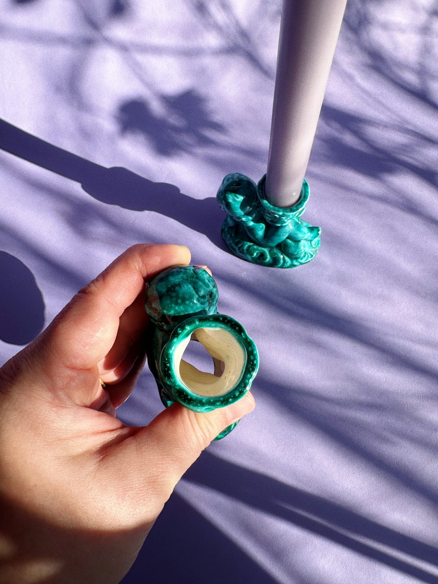 Pair of Vintage Cherub Candle Holders Candlesticks