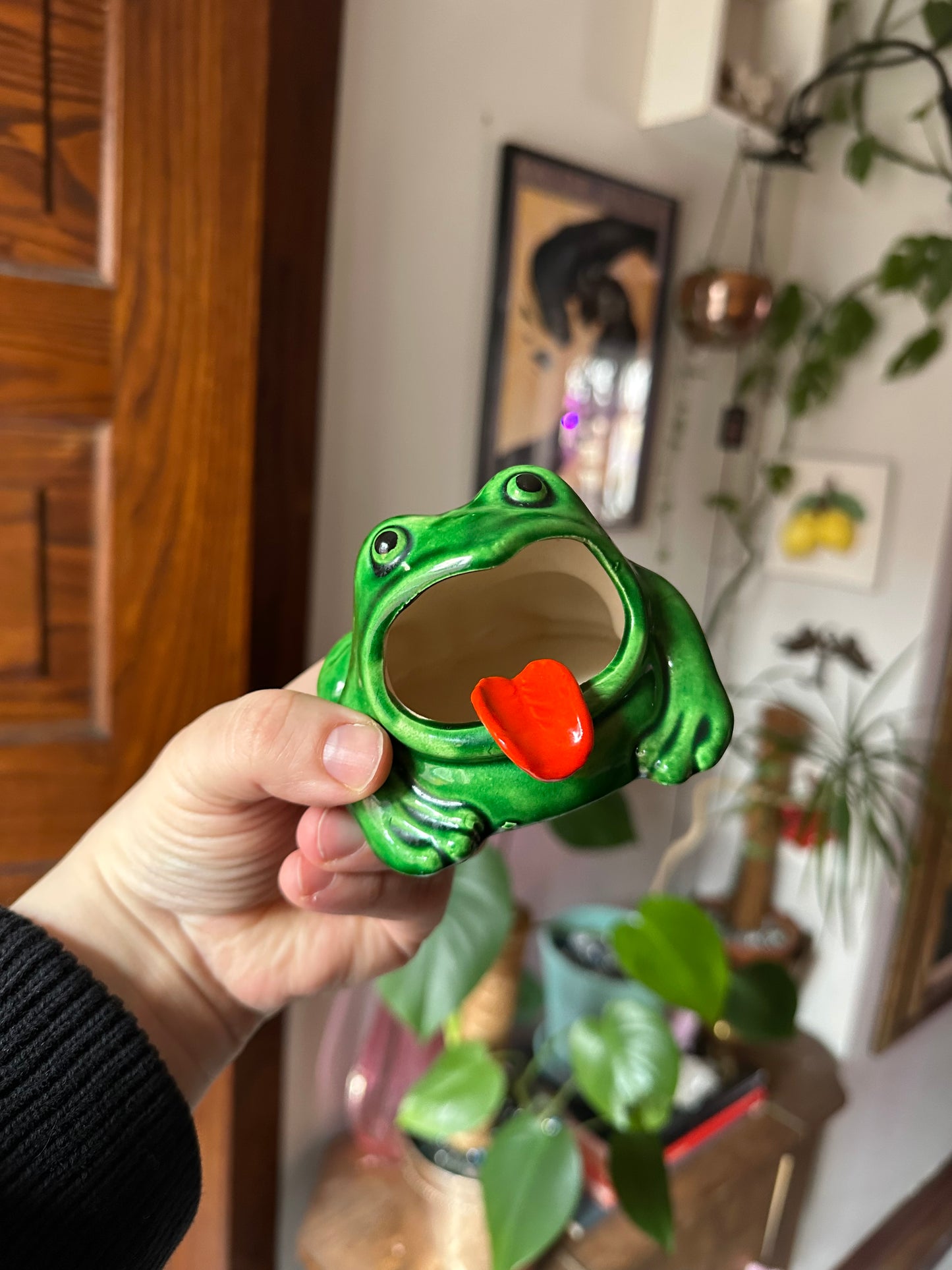 Vintage Ceramic Frog Ashtray Occupied Japan MCM