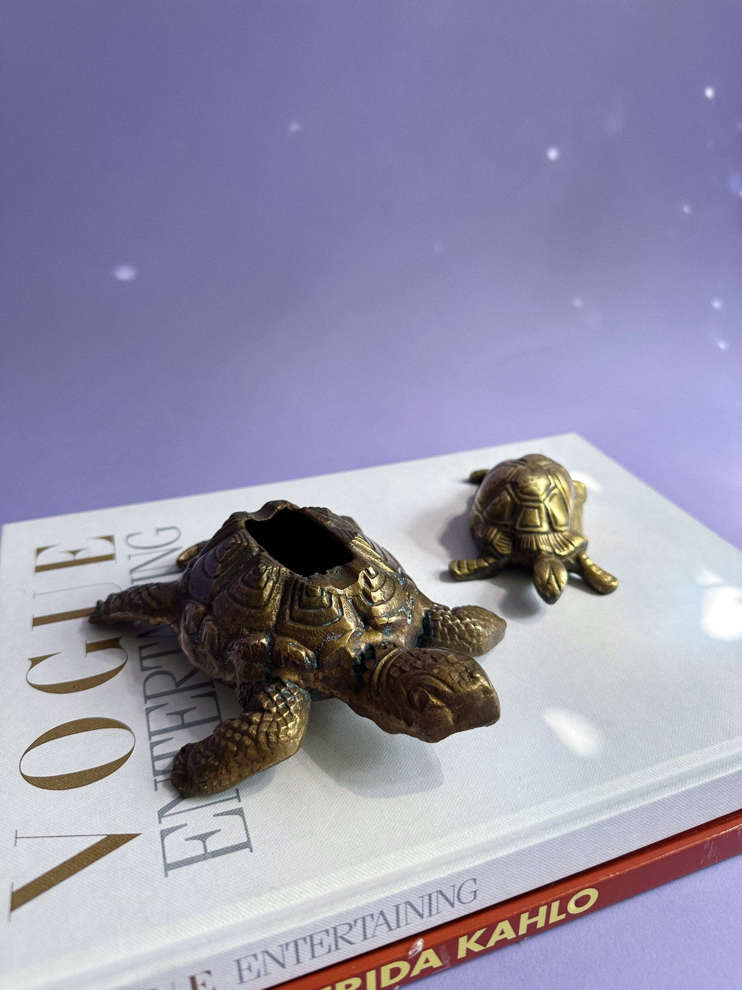 Vintage Brass Turtle Ashtray