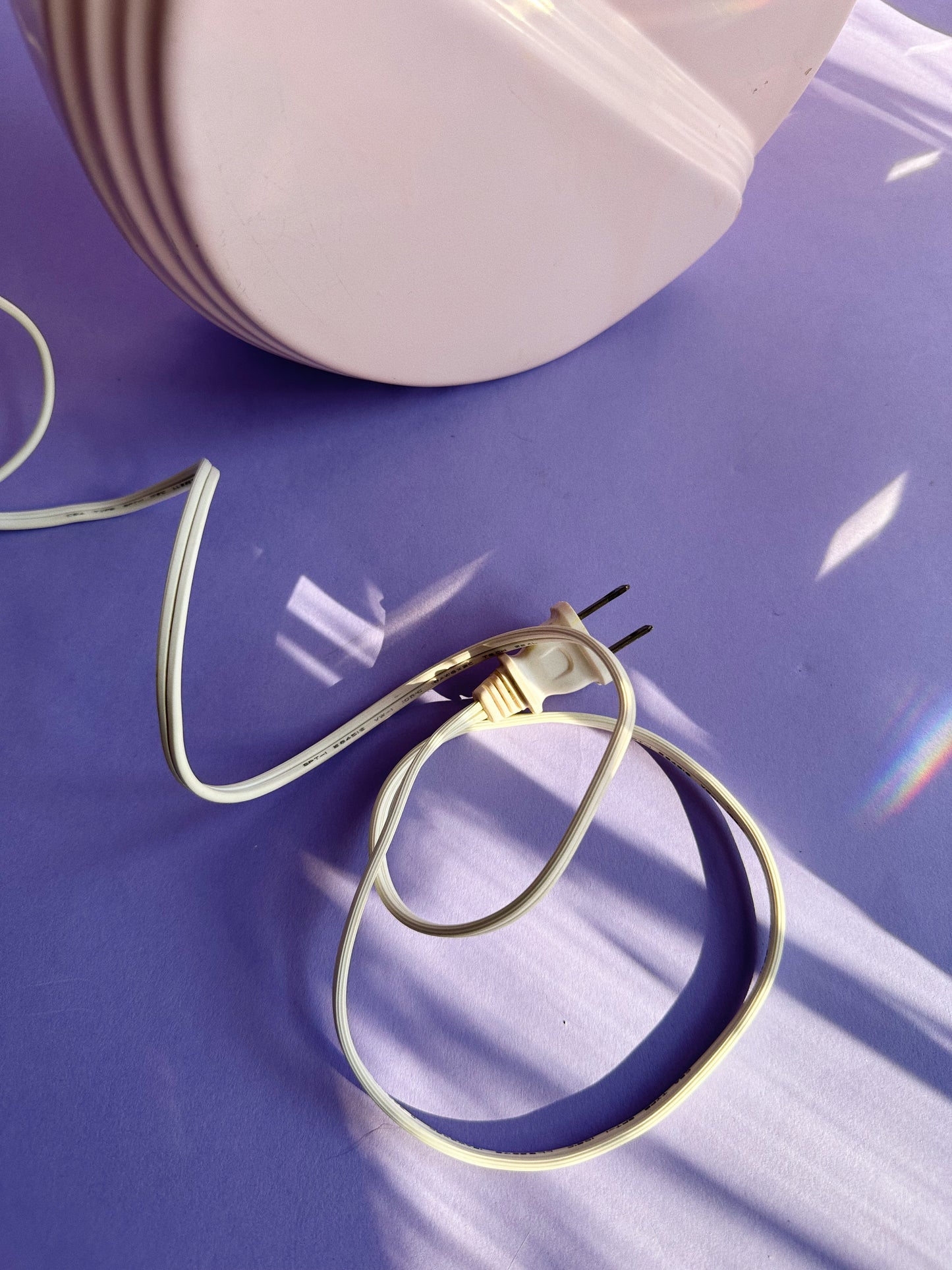 80s Blush Pink Table Lamp Ceramic Circular Asymmetrical Accent Lamp Deco Revival