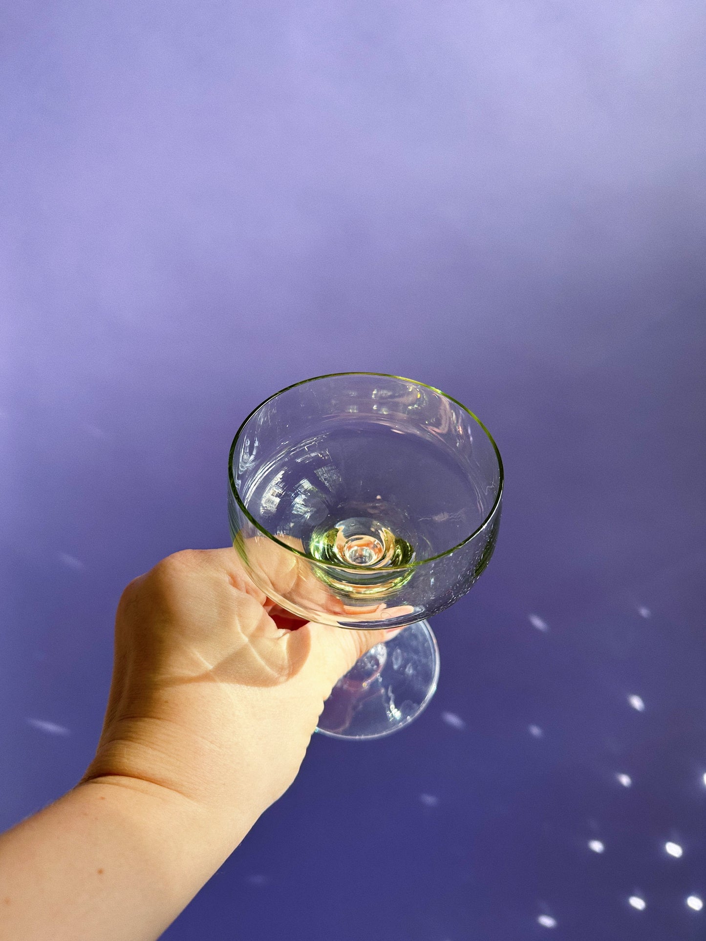 Set of 3 SASAKI Harmony Green Champagnes Coupes, MCM