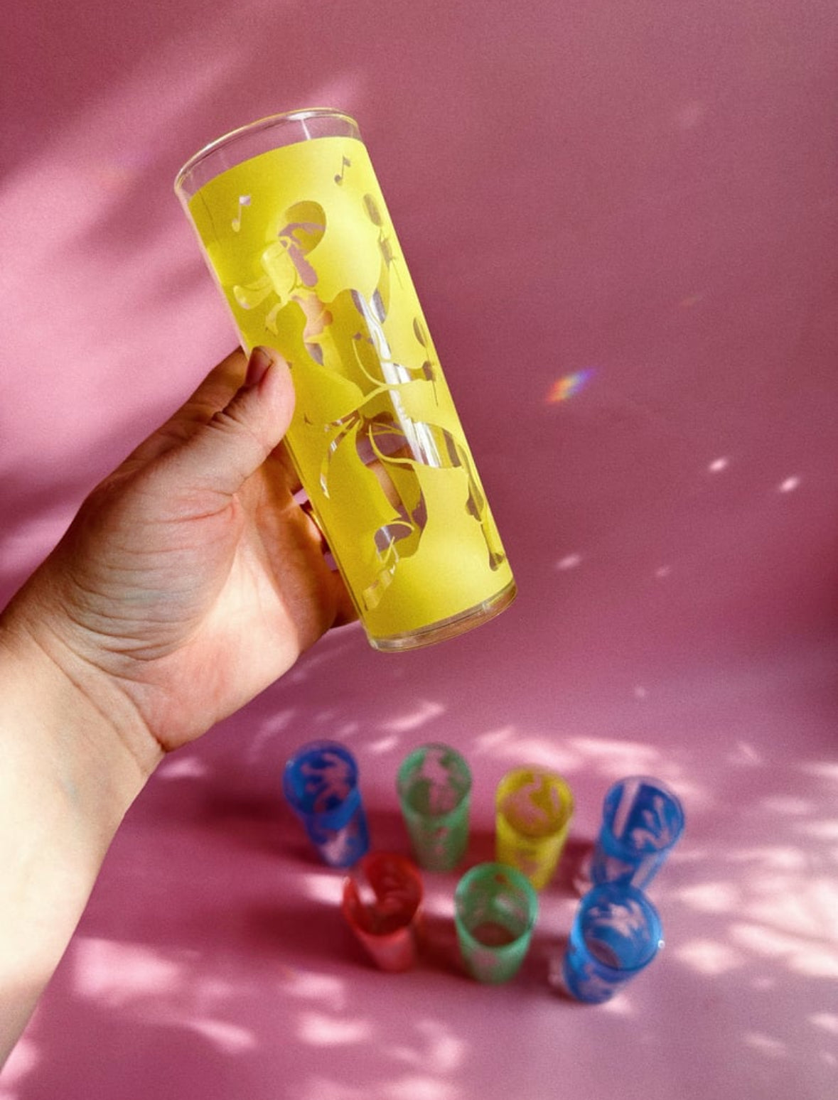 Vintage 1960s Set of 8 Mid Century Modern Cocktail Highball Glasses