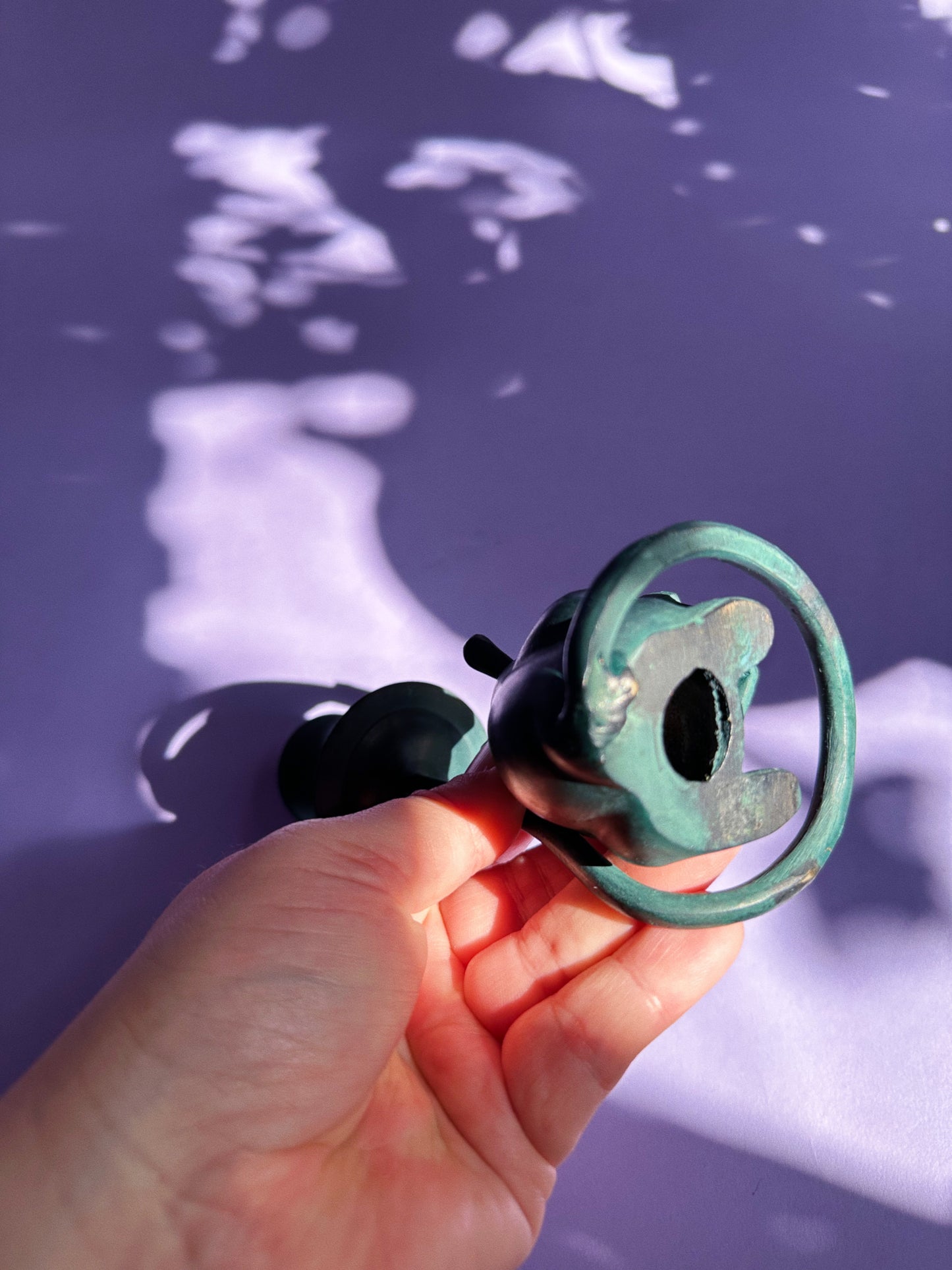 Vintage Book Reading Mouse Metal Green Candlestick for Tapers