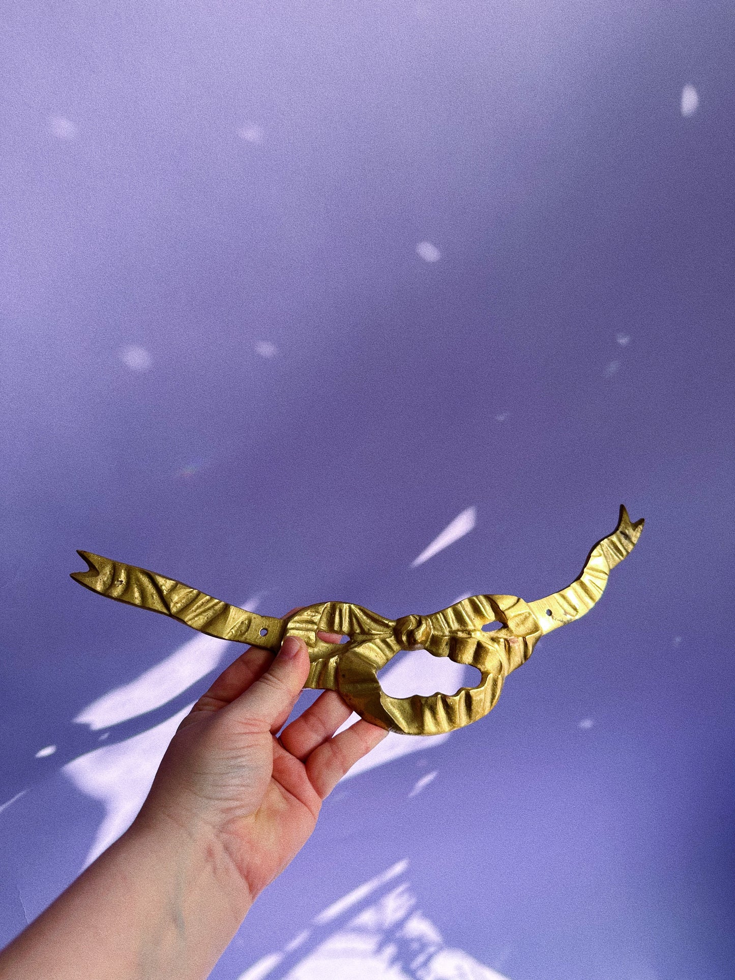 Vintage Brass Bow Wall Hanging