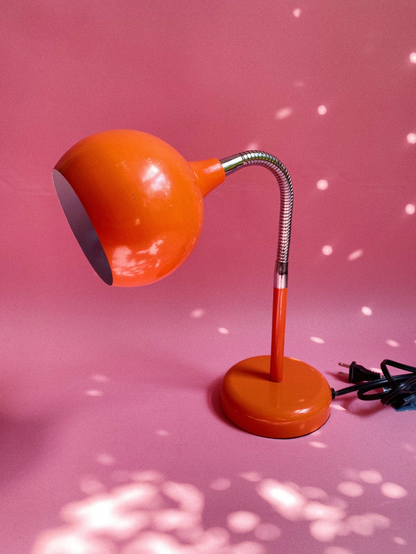 Vintage Orange Gooseneck Office / Table Lamp