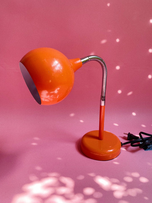 Vintage Orange Gooseneck Office / Table Lamp