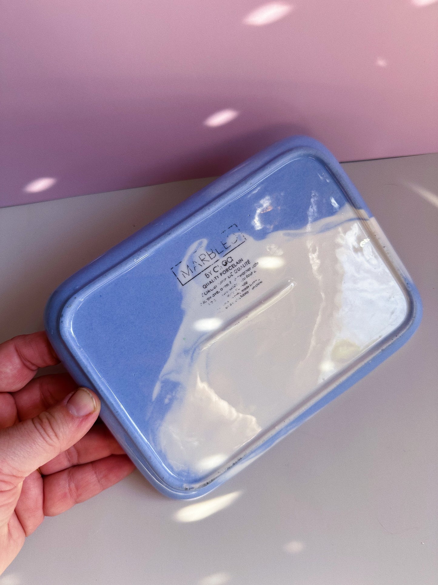 Ceramic Blue & White Glazed Cloud Tray