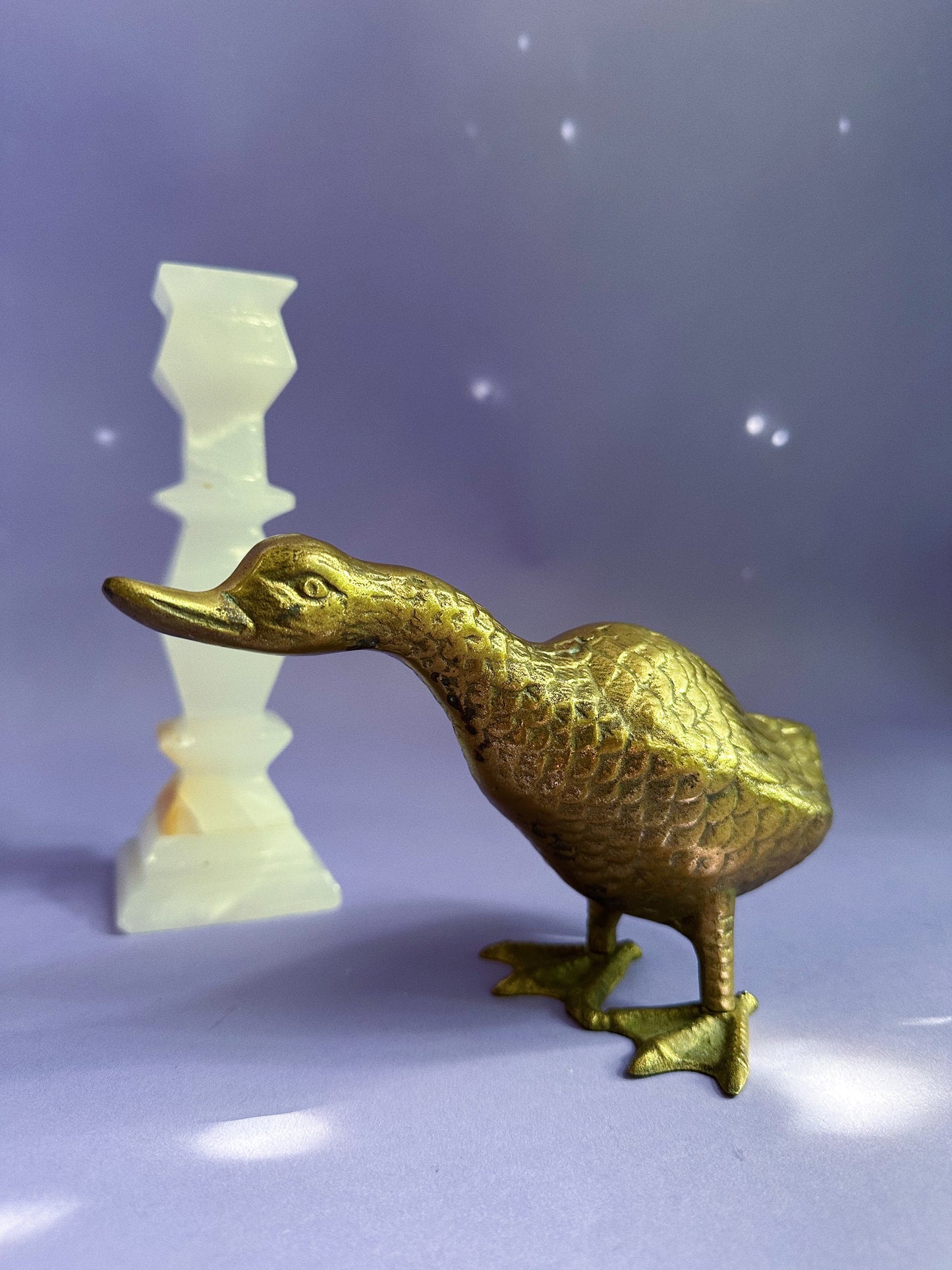 Vintage Brass Goose Sculpture