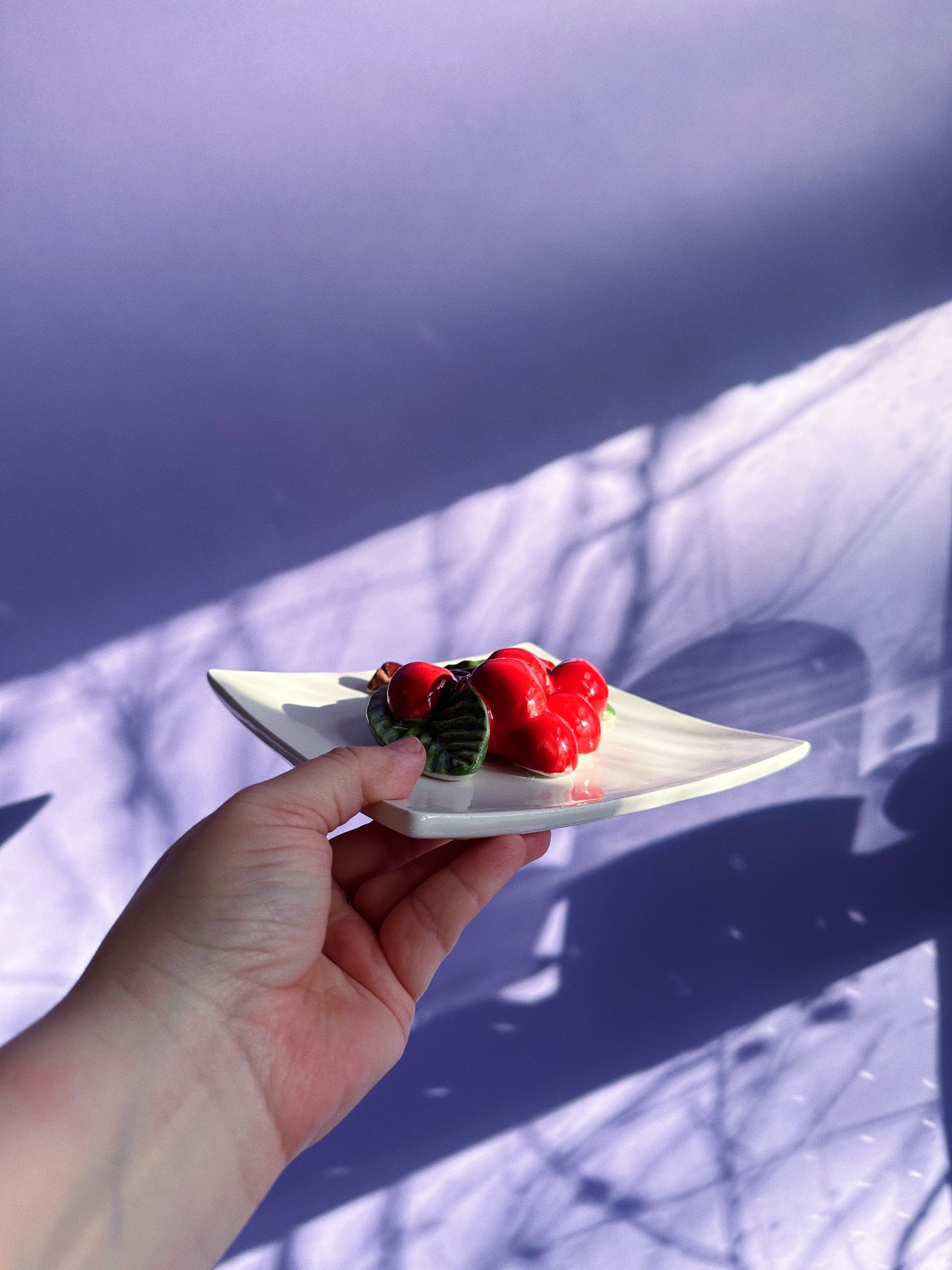 Vintage Italian Cherries & Lemons Porcelain Wall Hangings