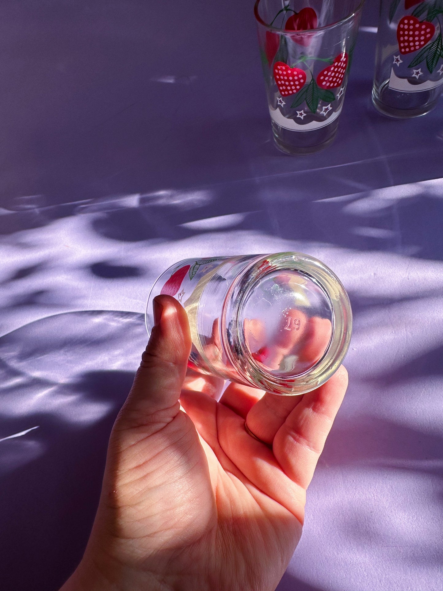 Sweet Vintage Strawberry Set of 4 Juice Glasses