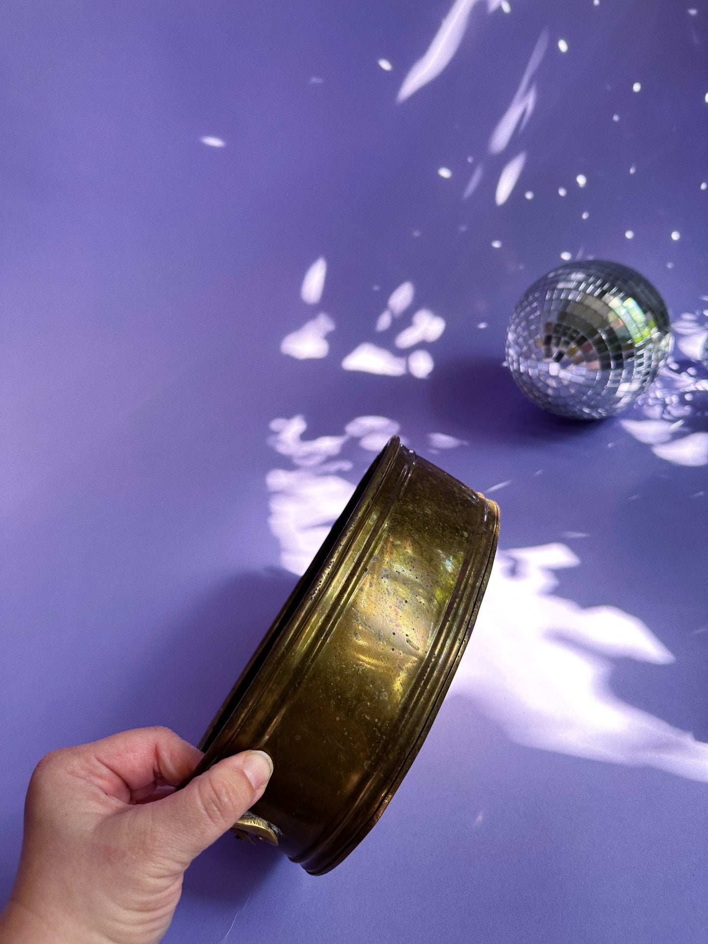 Vintage Oval Brass Planter w Handles