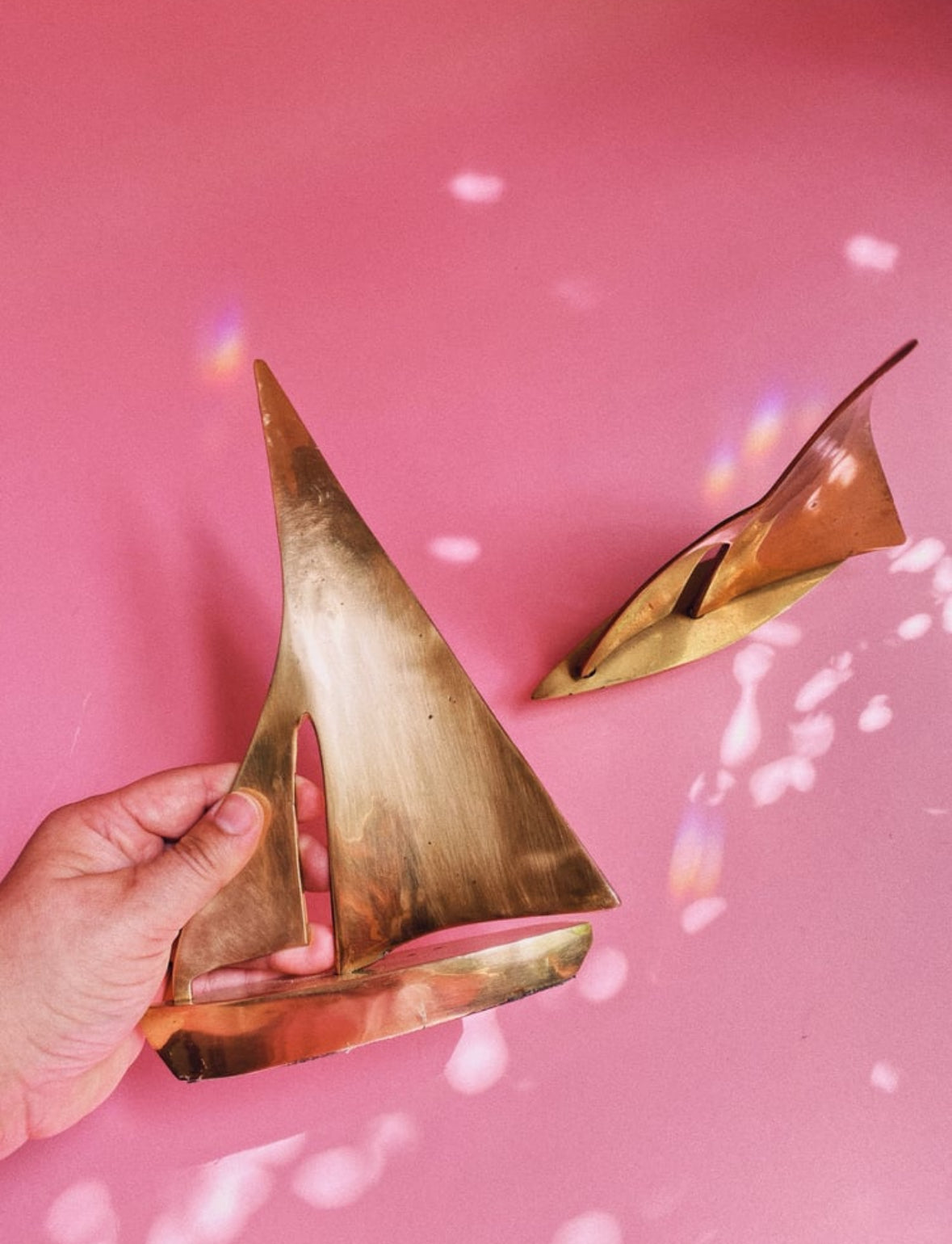 Pair of Solid Brass Sailboats