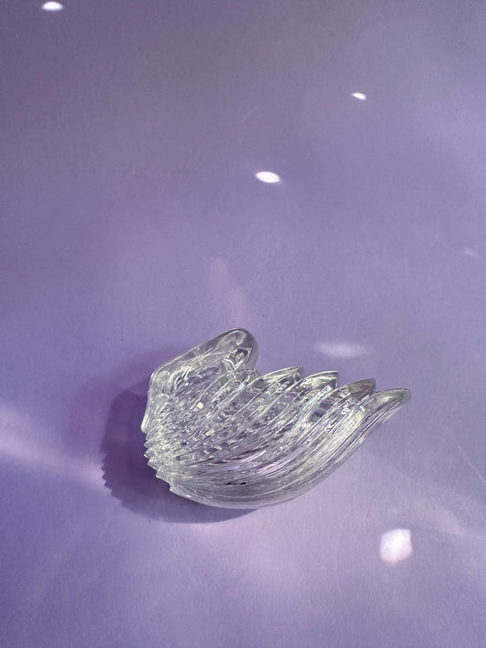 Vintage Crystal Swan Trinket Lidded Dish