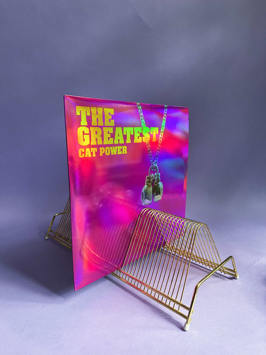 Vintage Brass Table Top Vinyl Record Holder / Organizer