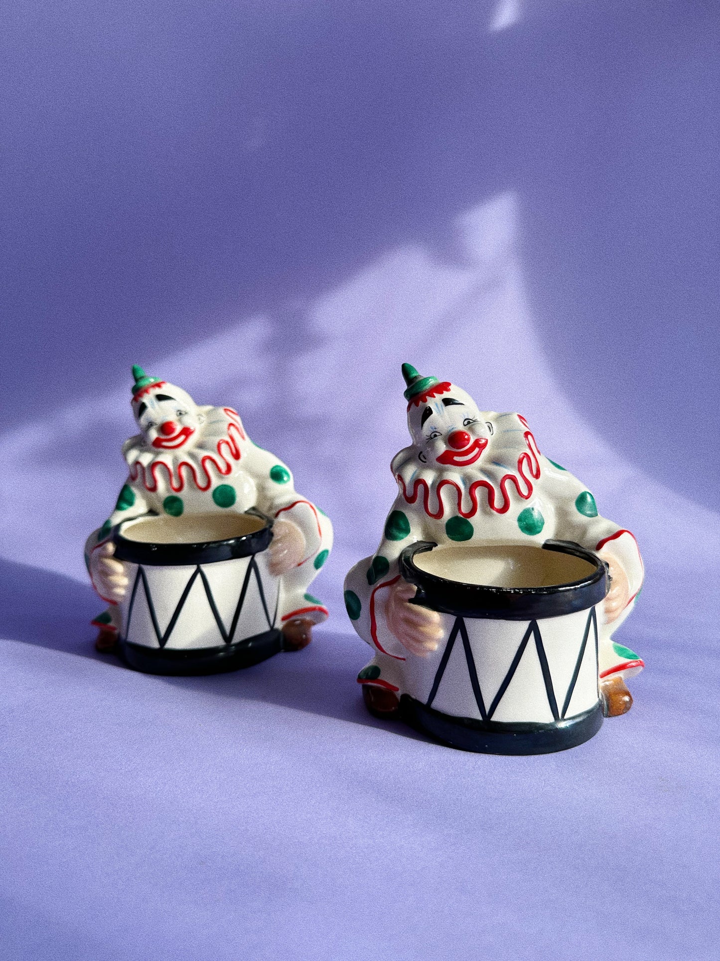 Vintage 1950s Ceramic Clown Wall Pockets