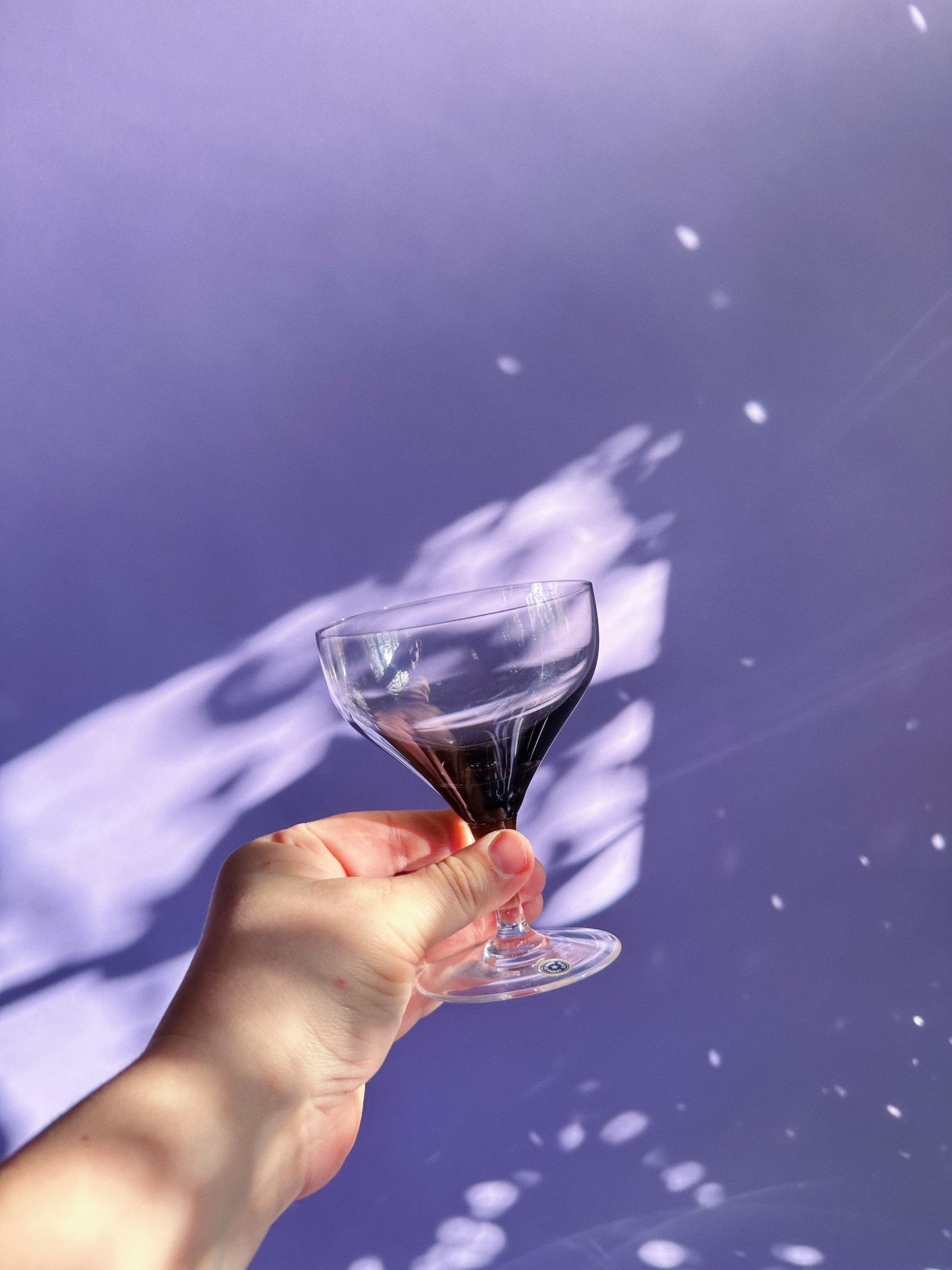 4 Vintage BelKraft Moonglo BK1 West German Hand Blown Champagne Coupes