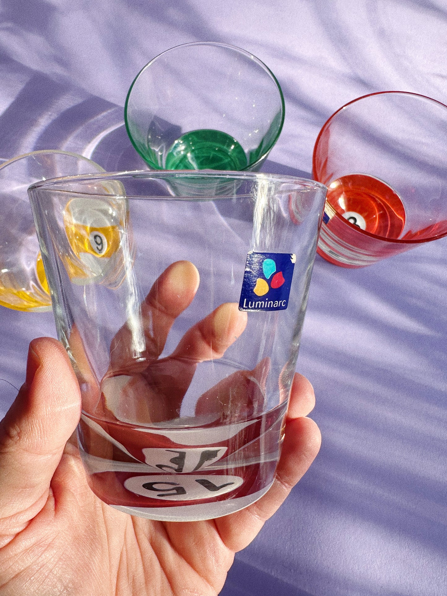 Set of 4 Vintage Luminarc France Billiard Lowball Glassware