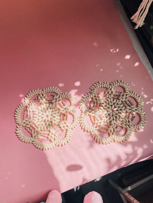 Pair of Vintage Seashell Trivets