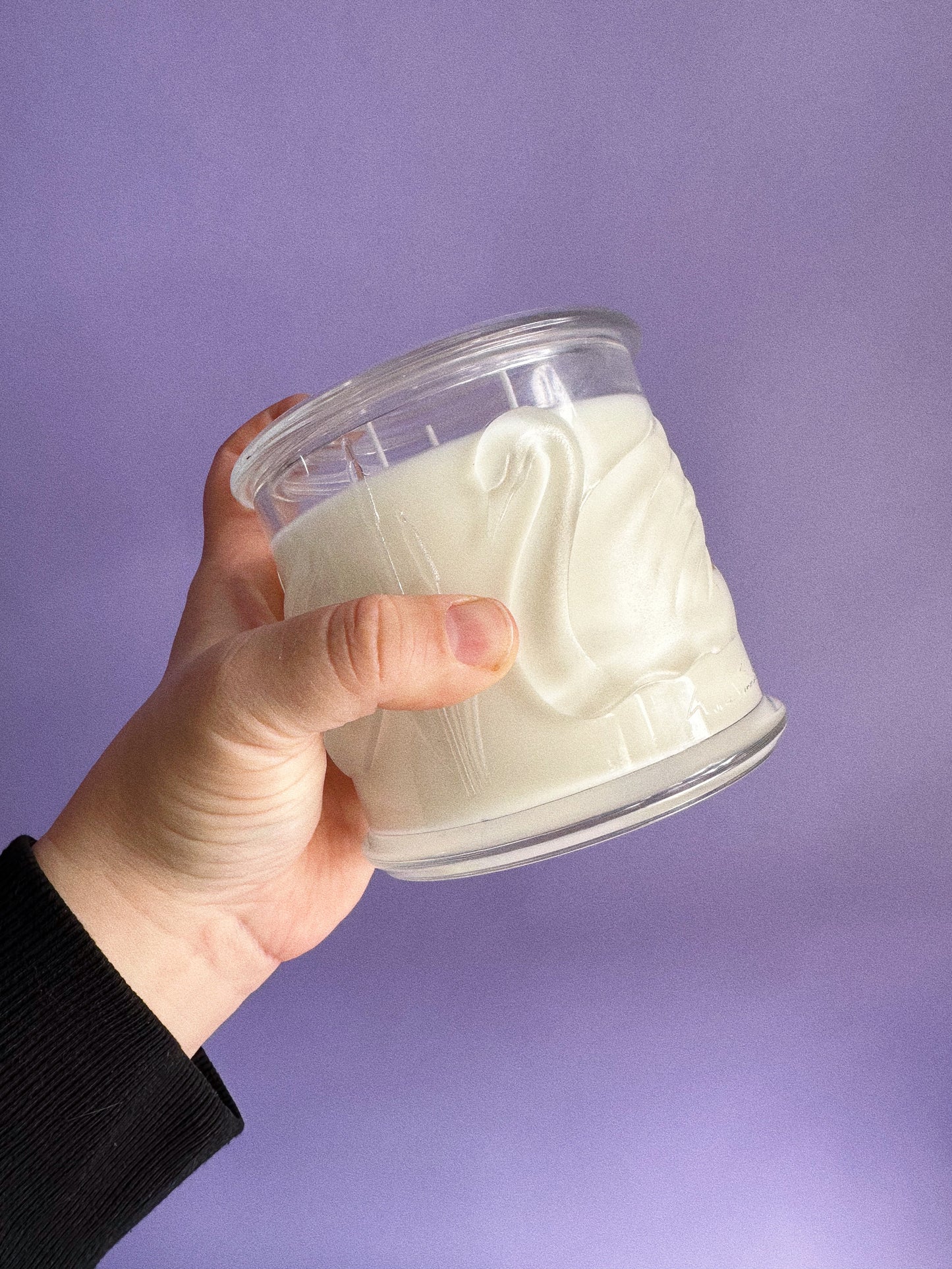 Vanilla Mint & Lavender Candle in a Vintage Swan Gloria Vanderbilt Lidded Glass Jar