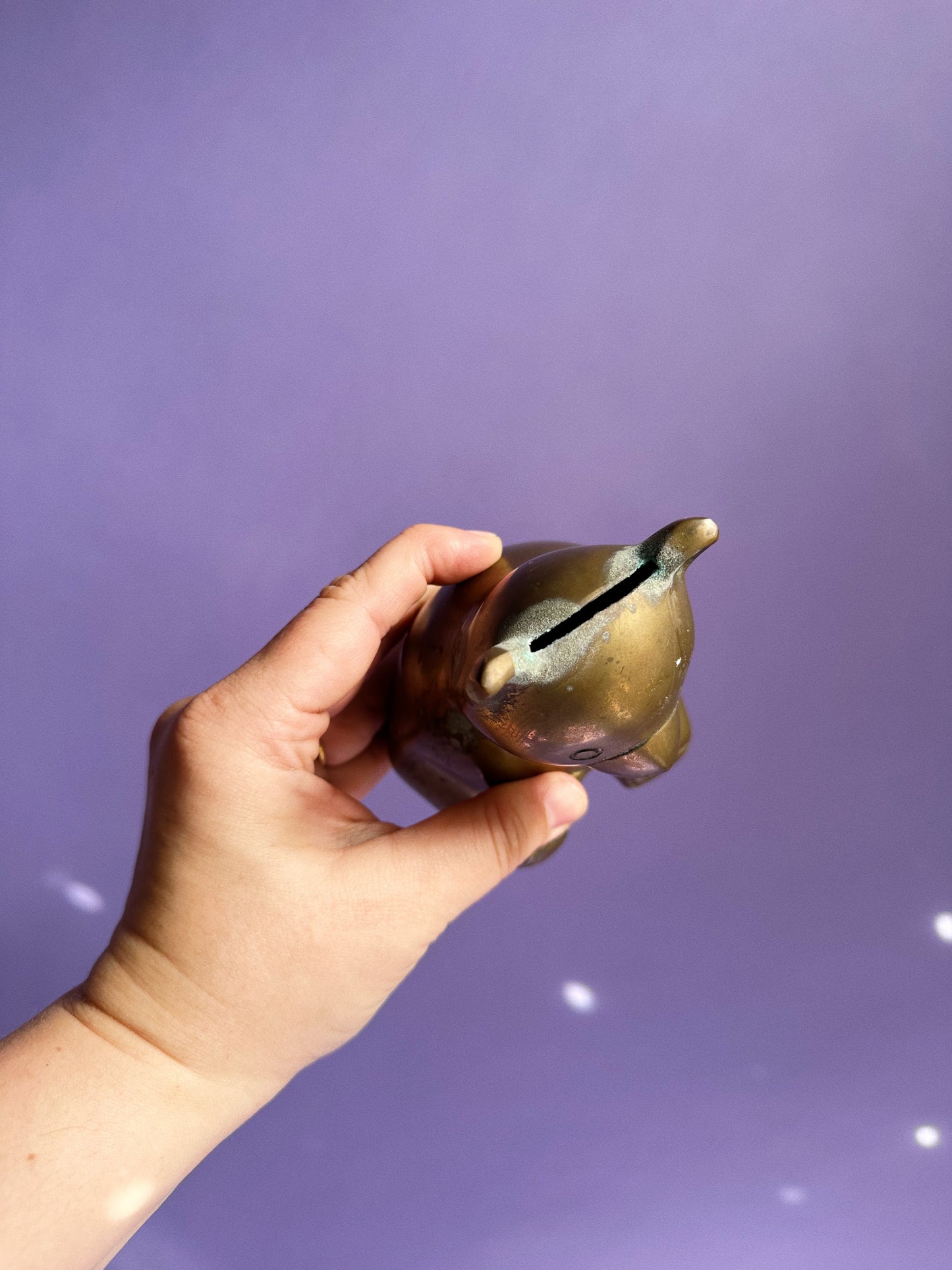 Vintage Brass Teddy Bear Bank