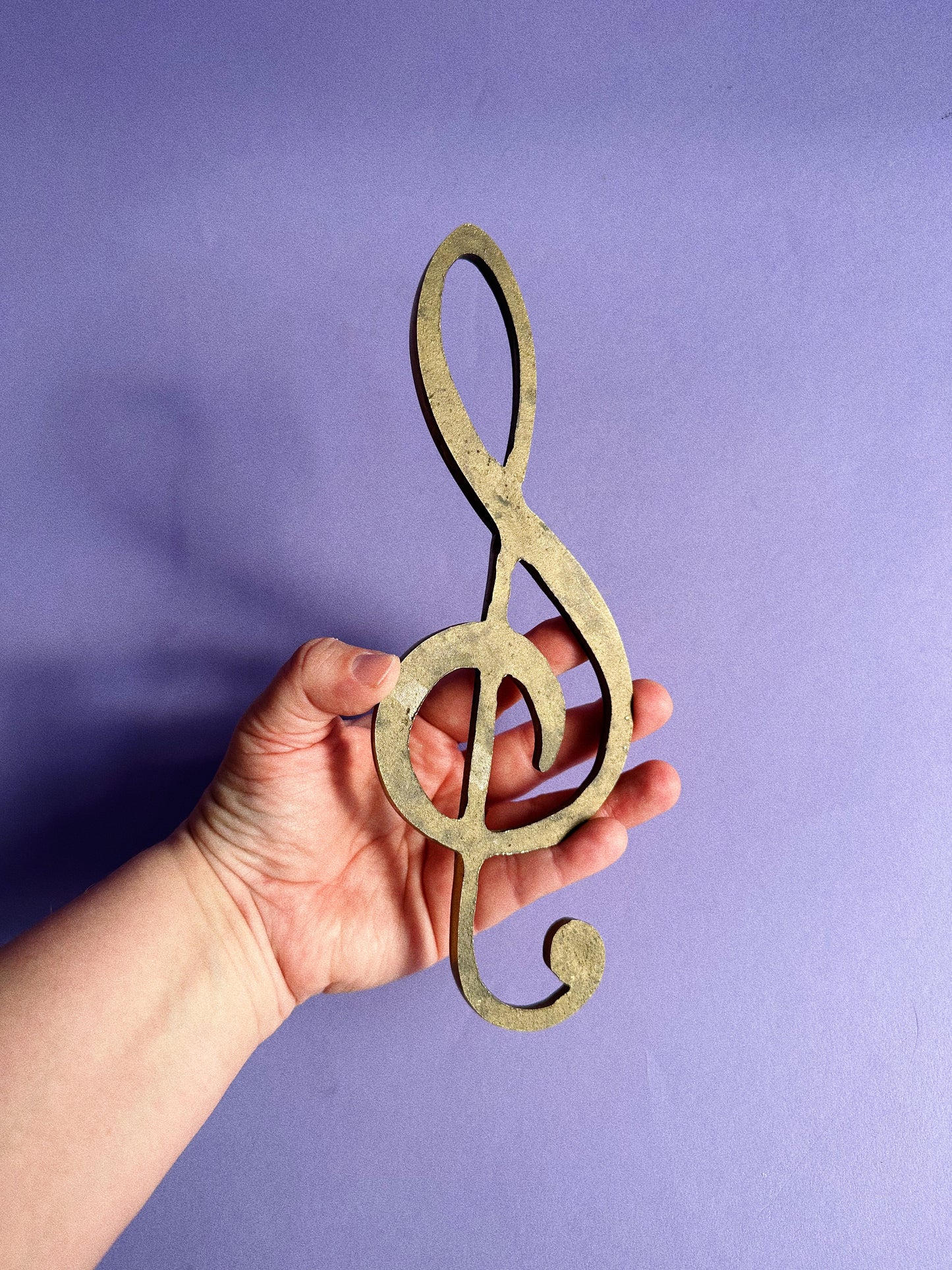 Vintage Brass Treble Clef Wall Hanging