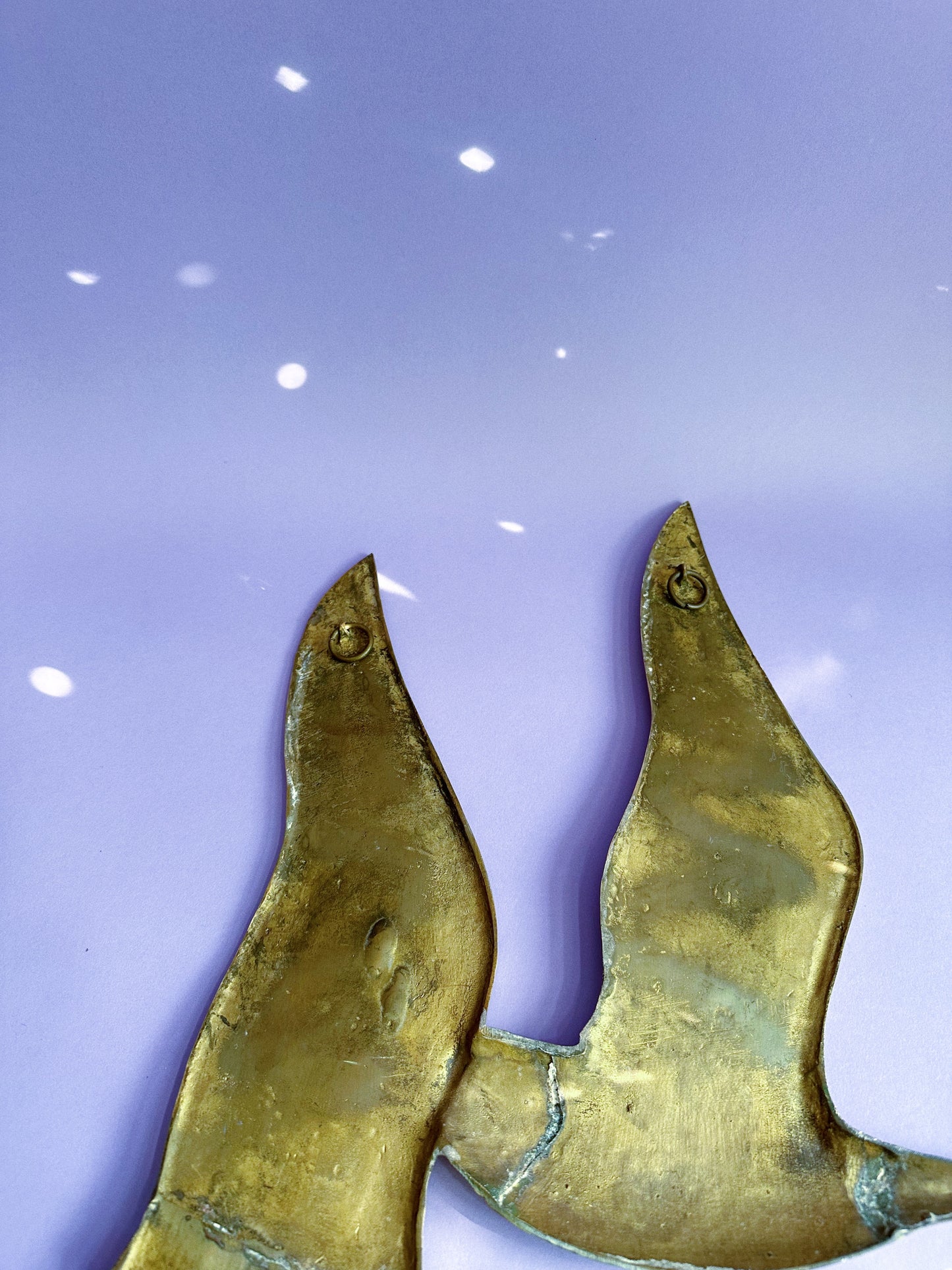 Vintage Brass Seagulls Wall Hanging MCM