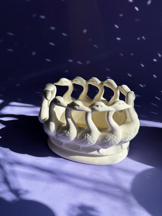 Vintage Lenwile Aradtt Flock Of Geese By Art Ware 12 Geese Large